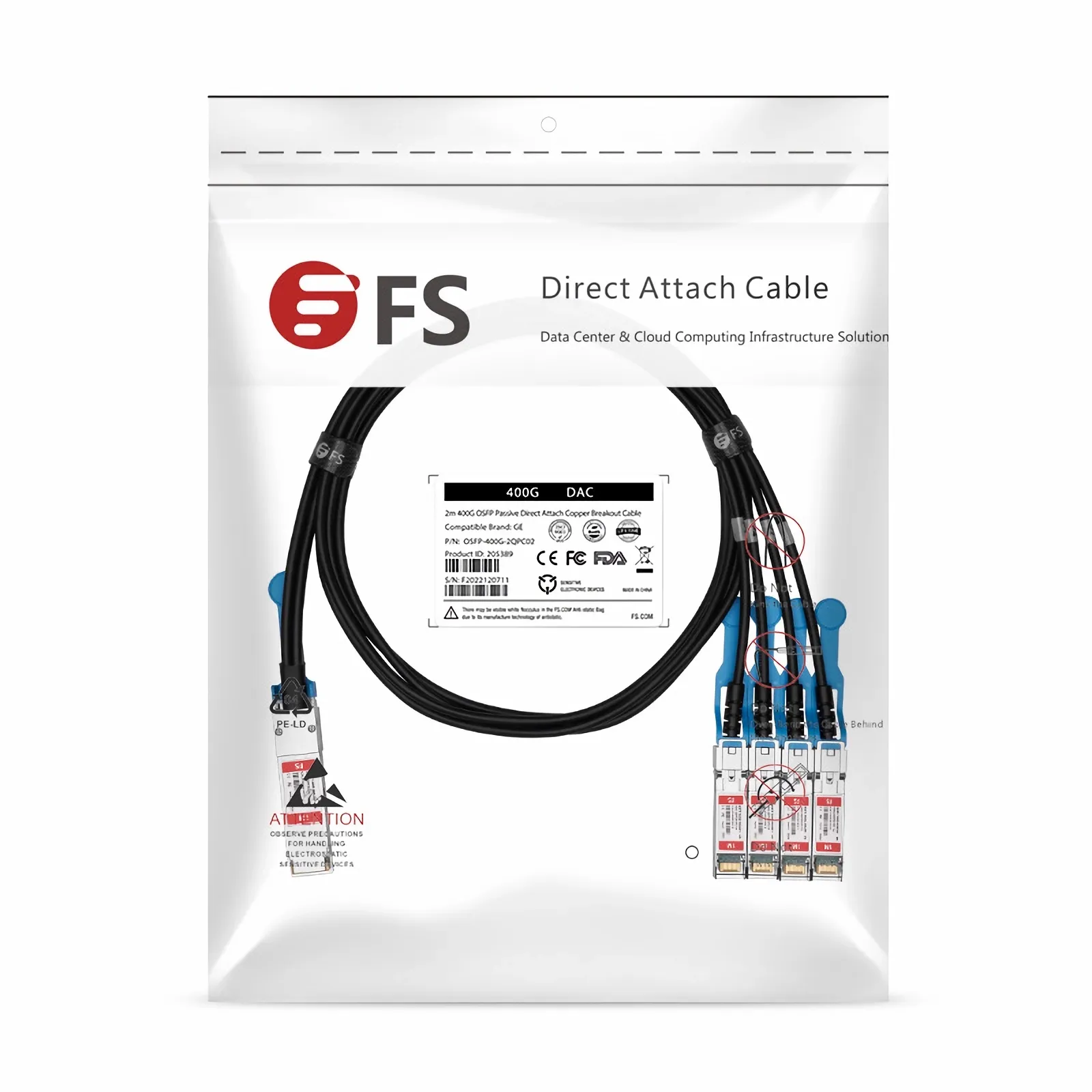 1m (3ft) Dell Compatible 100G QSFP28 4 x 25G NRZ to 4 x 25G SFP28