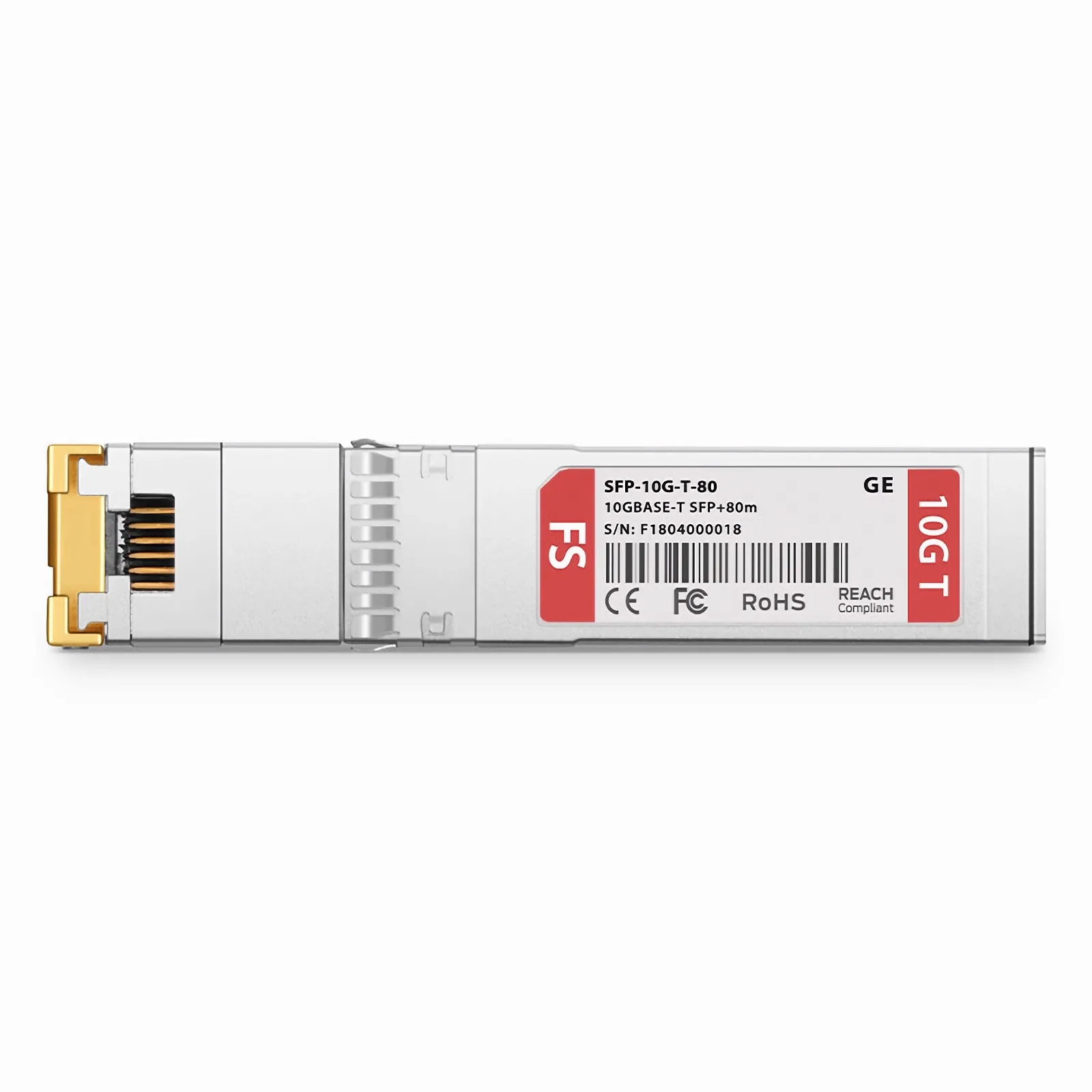 汎用互換 10GBASE-T SFP+モジュール(銅製、80m、RJ-45、LOS) - FS