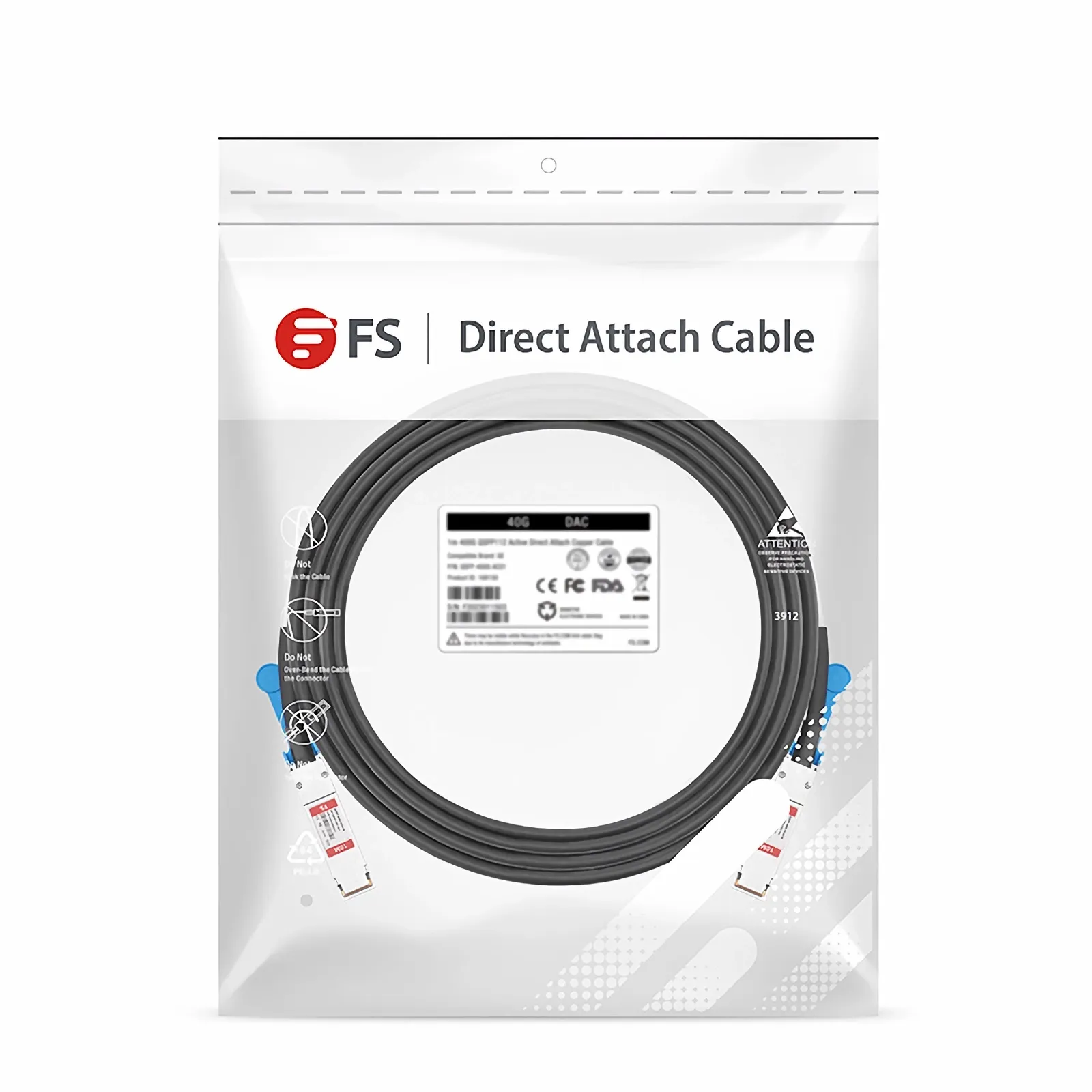 Cisco QSFP-H40G-ACU10M Compatible 40G QSFP+ Twinax DAC Cable - FS.com