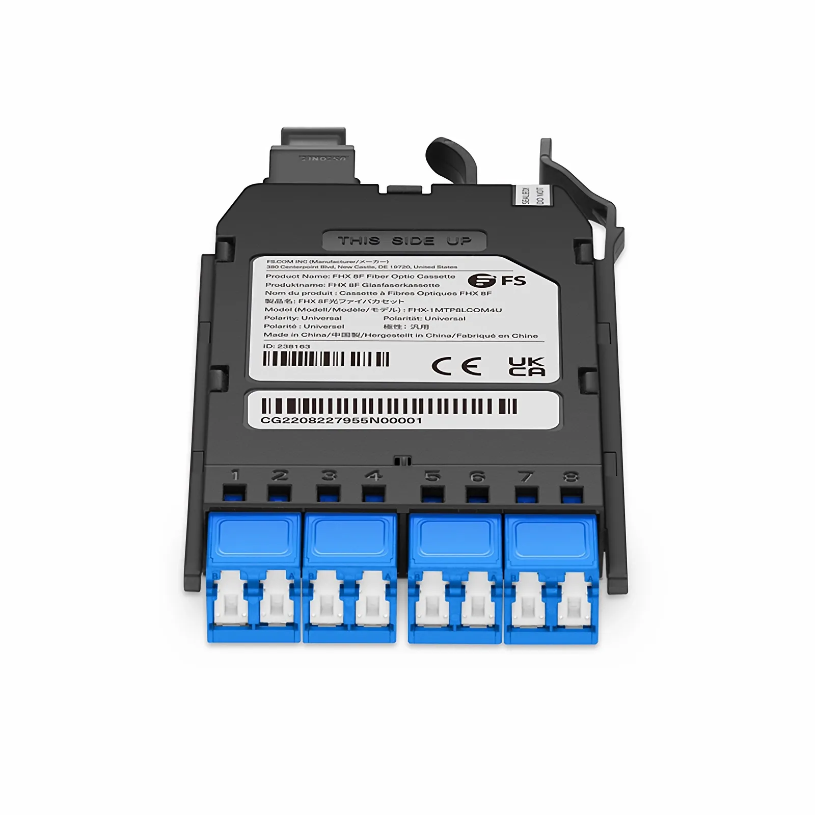 FHX® MTP®-LC Cassette, OS2 Single Mode, Universal, 8 Fibers, MTP