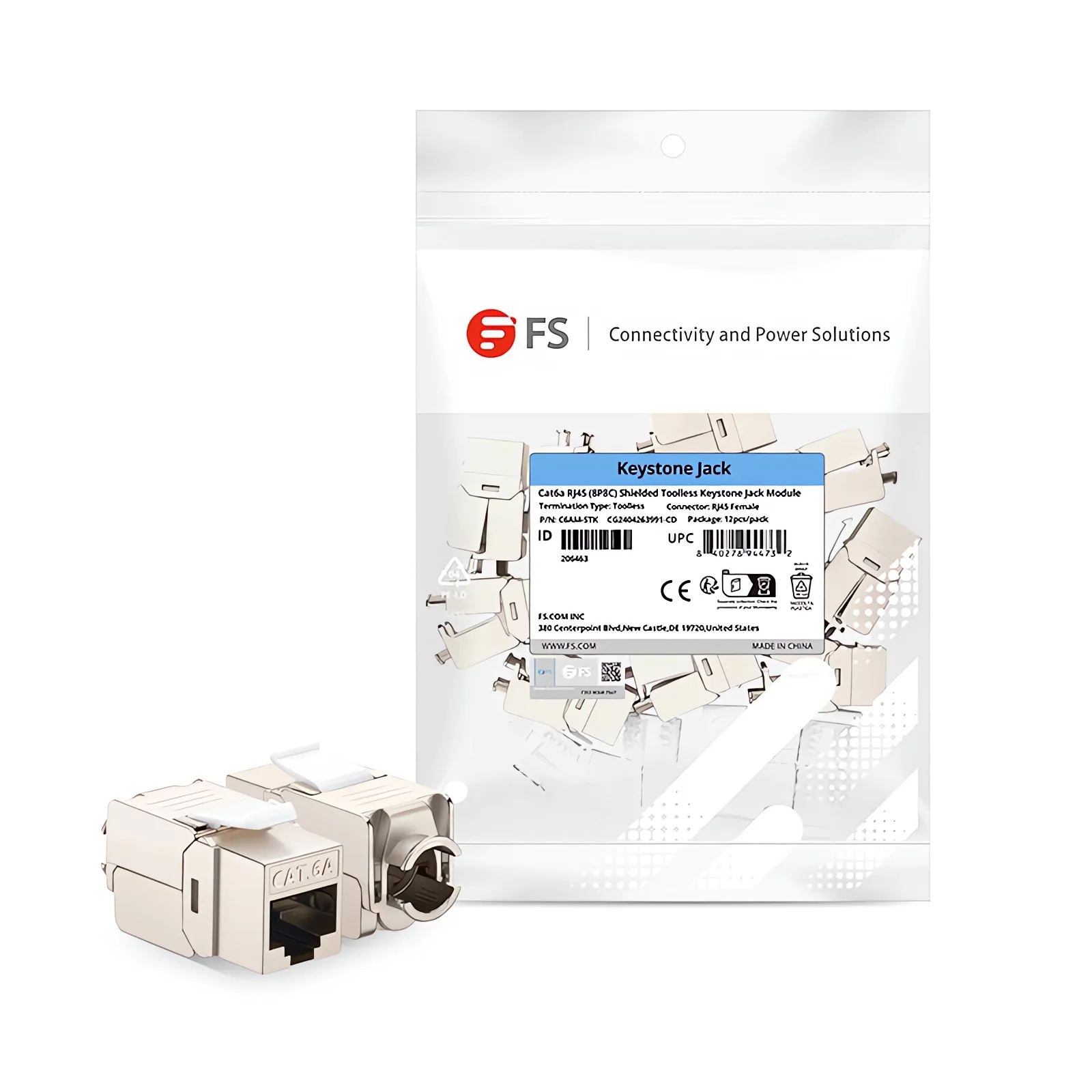i.t♡ Mini Cat6a RJ45 (8P8C) Shielded Toolless Keystone Jack (12pcs/Pack
