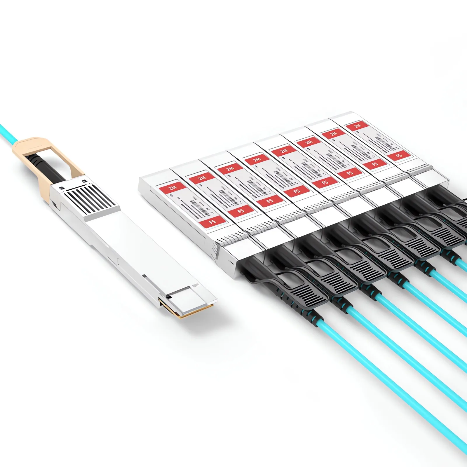 2m (7ft) Generic Compatible 200G QSFP-DD to 8 x 25G SFP28 Active