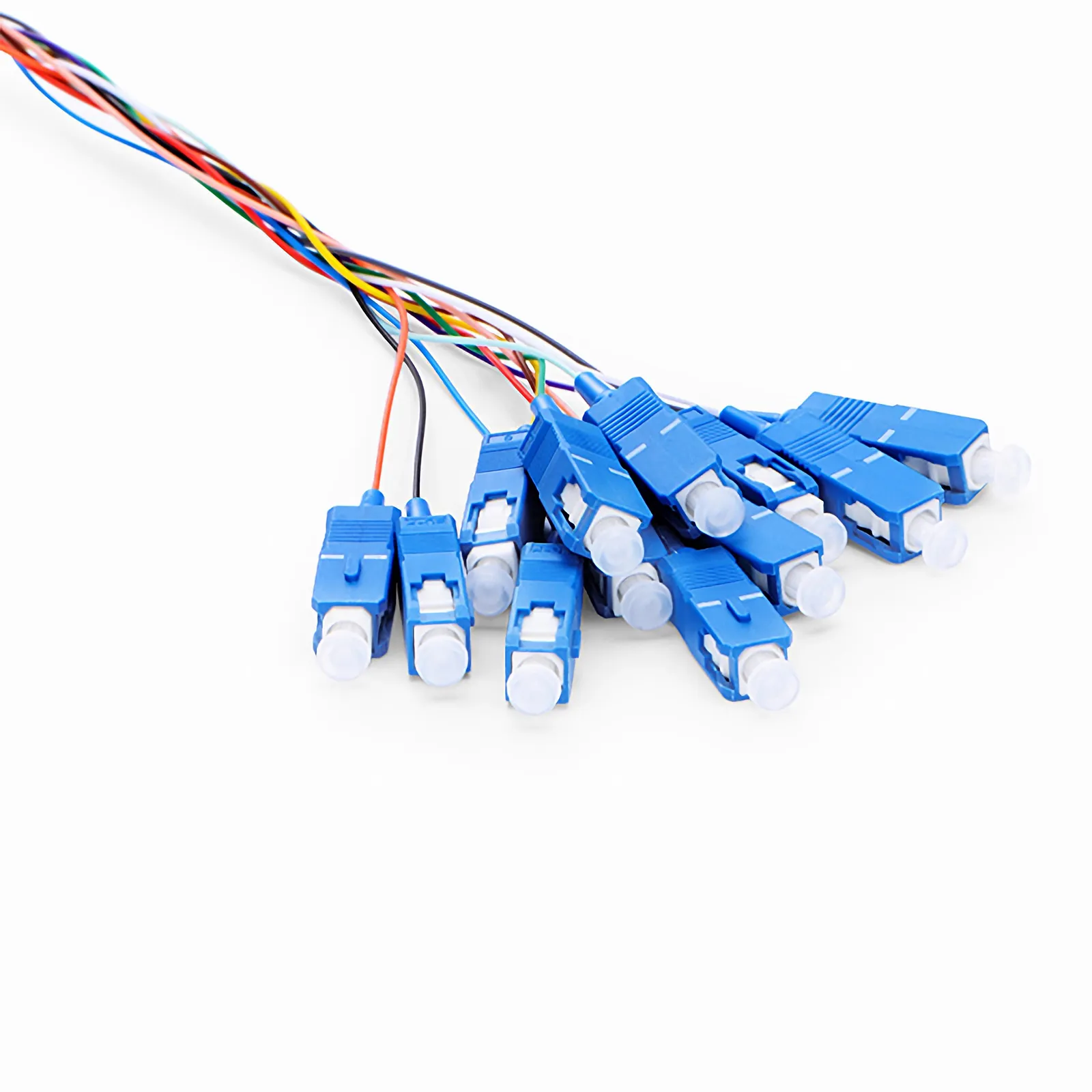 1.5m (5ft) Fiber Pigtail, SC UPC to Unterminated, 12 Fibers, Bunch, OS2 Single Mode, PVC (Unrated), 0.9mm, Yellow