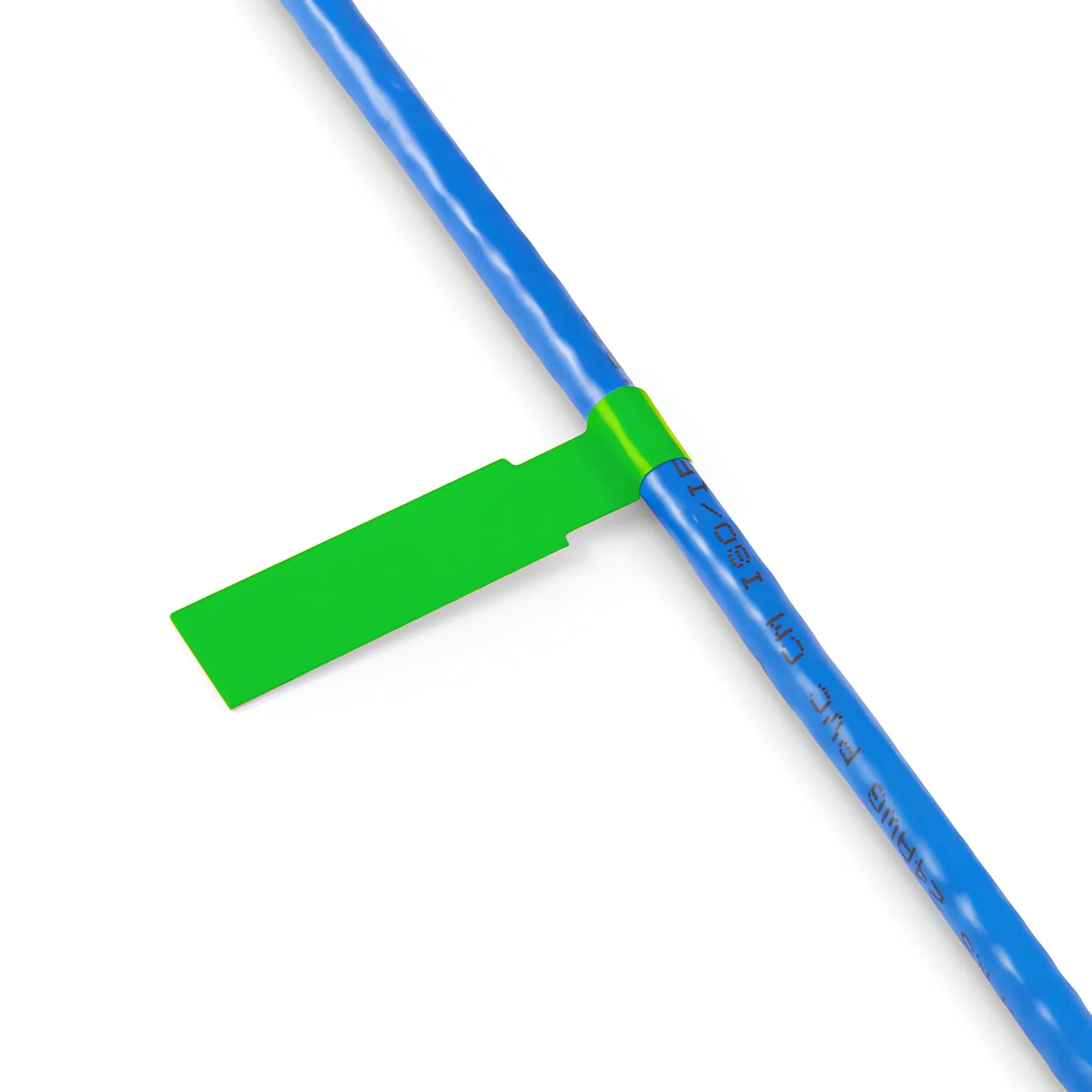 1.02''x3.30'' 印刷可能なフラッグケーブル管理ラベル用紙(PET、緑、10
