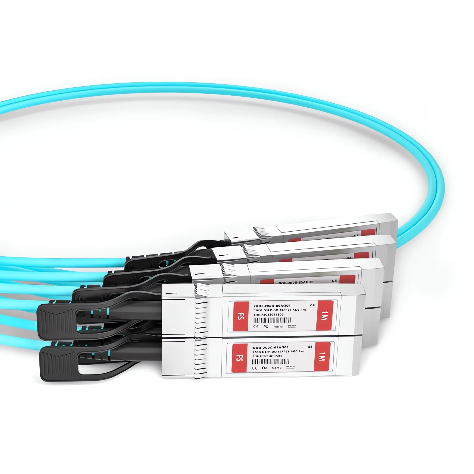 1m(3ft) 汎用互換 200G QSFP-DD ～ 8x 25G SFP28アクティブ光ブレイク