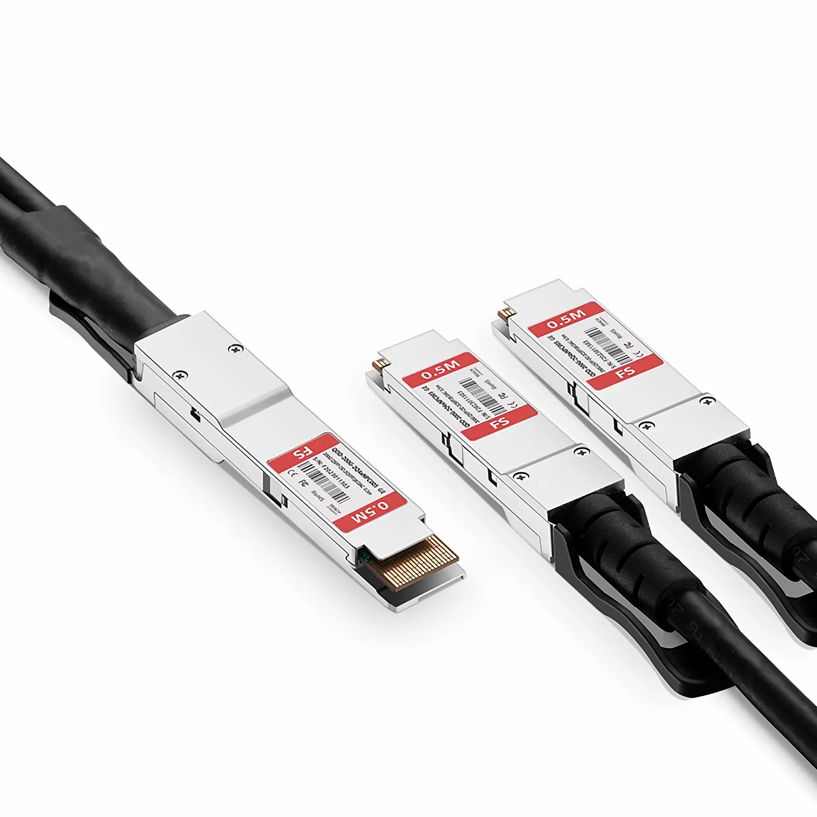Customized 200G QSFP-DD to 2 x 100G QSFP28 Passive Copper Breakout Cable