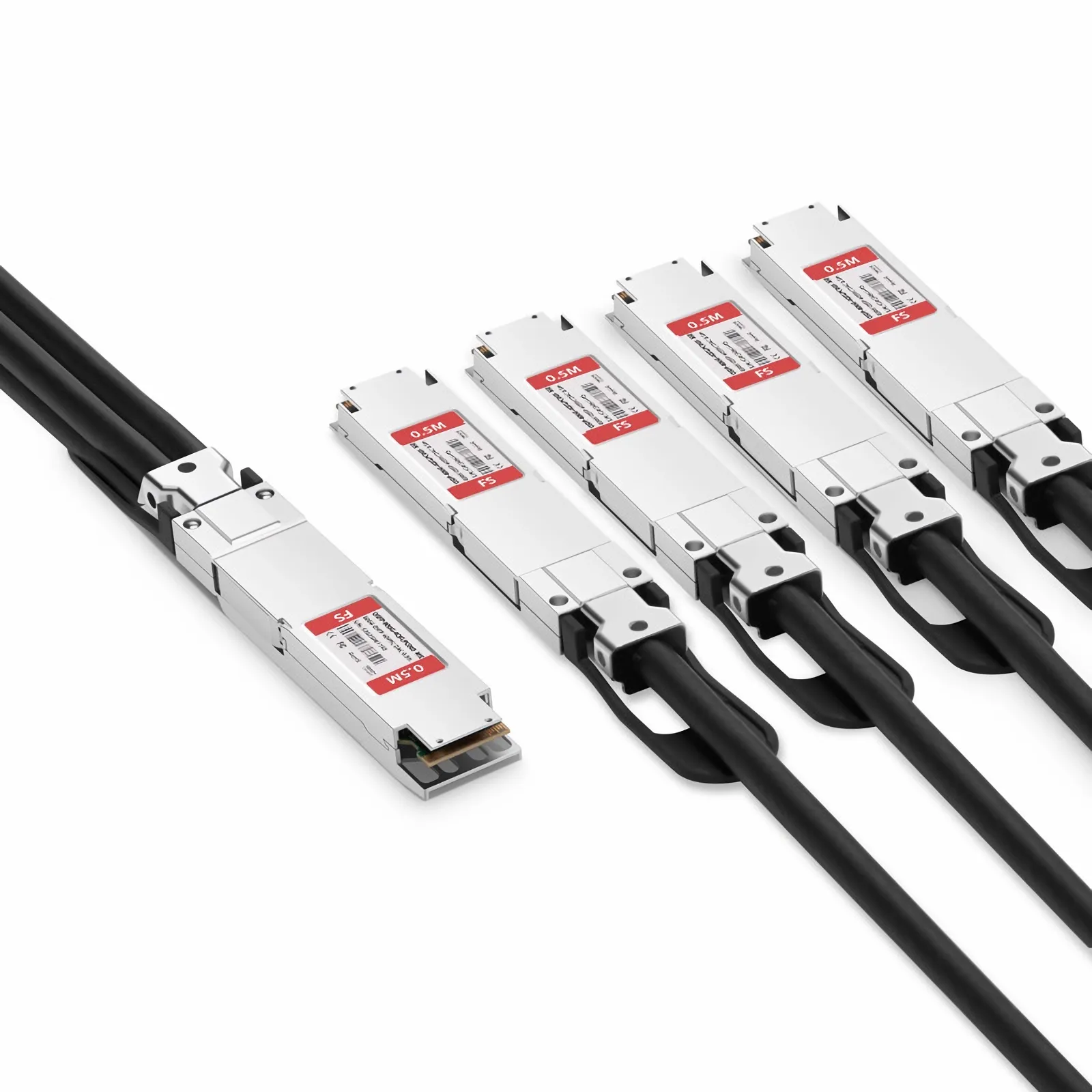 Customized 800G OSFP IHS/Finned Top to 4x 200G OSFP RHS/Flat Top Passive Breakout DAC