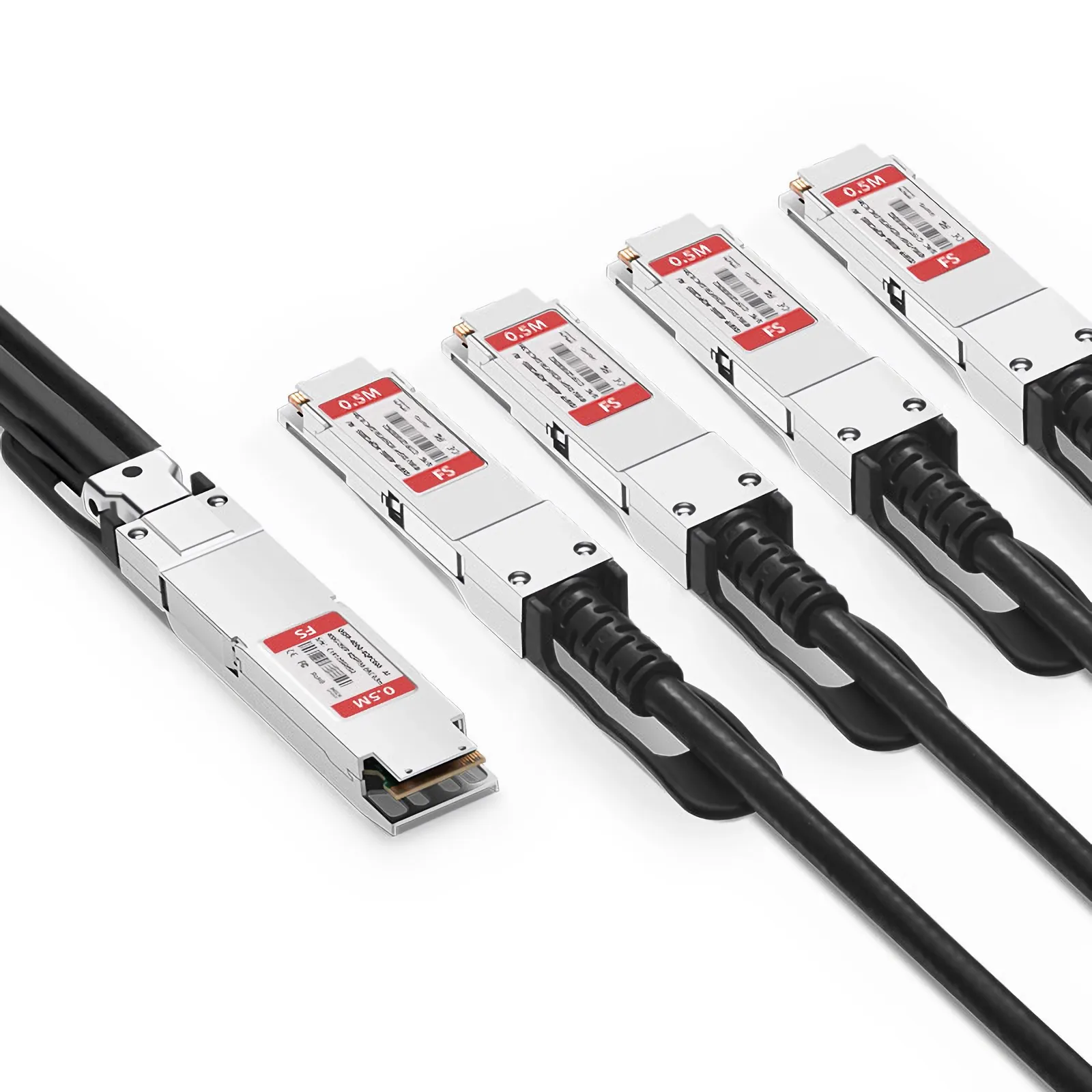 Customized 400G OSFP IHS/Finned Top to 4 x 100G QSFP56 Passive Copper Breakout Cable