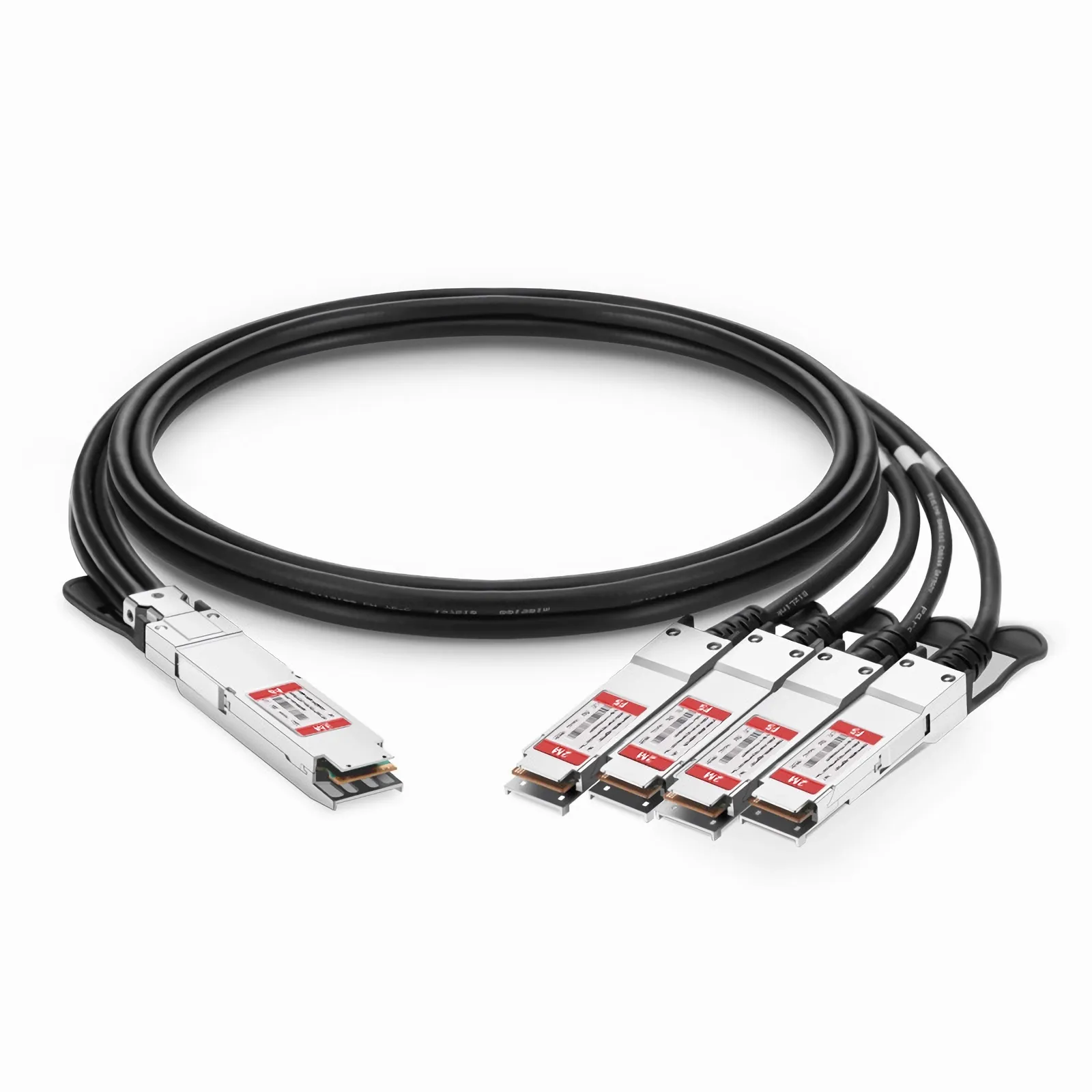 2m (7ft) Arista Compatible 400G OSFP IHS/Finned Top to 4 x 100G QSFP56 2 x 50G PAM4 Passive Copper Breakout Cable