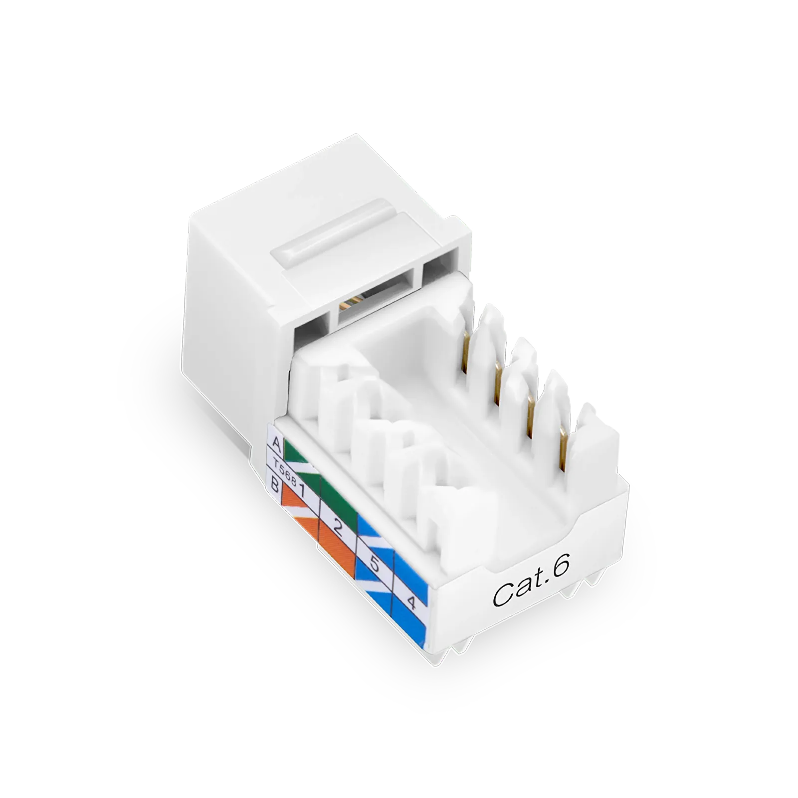 Cat6 RJ45 (8P8C) Unshielded Punch Down Keystone Jack Module, White