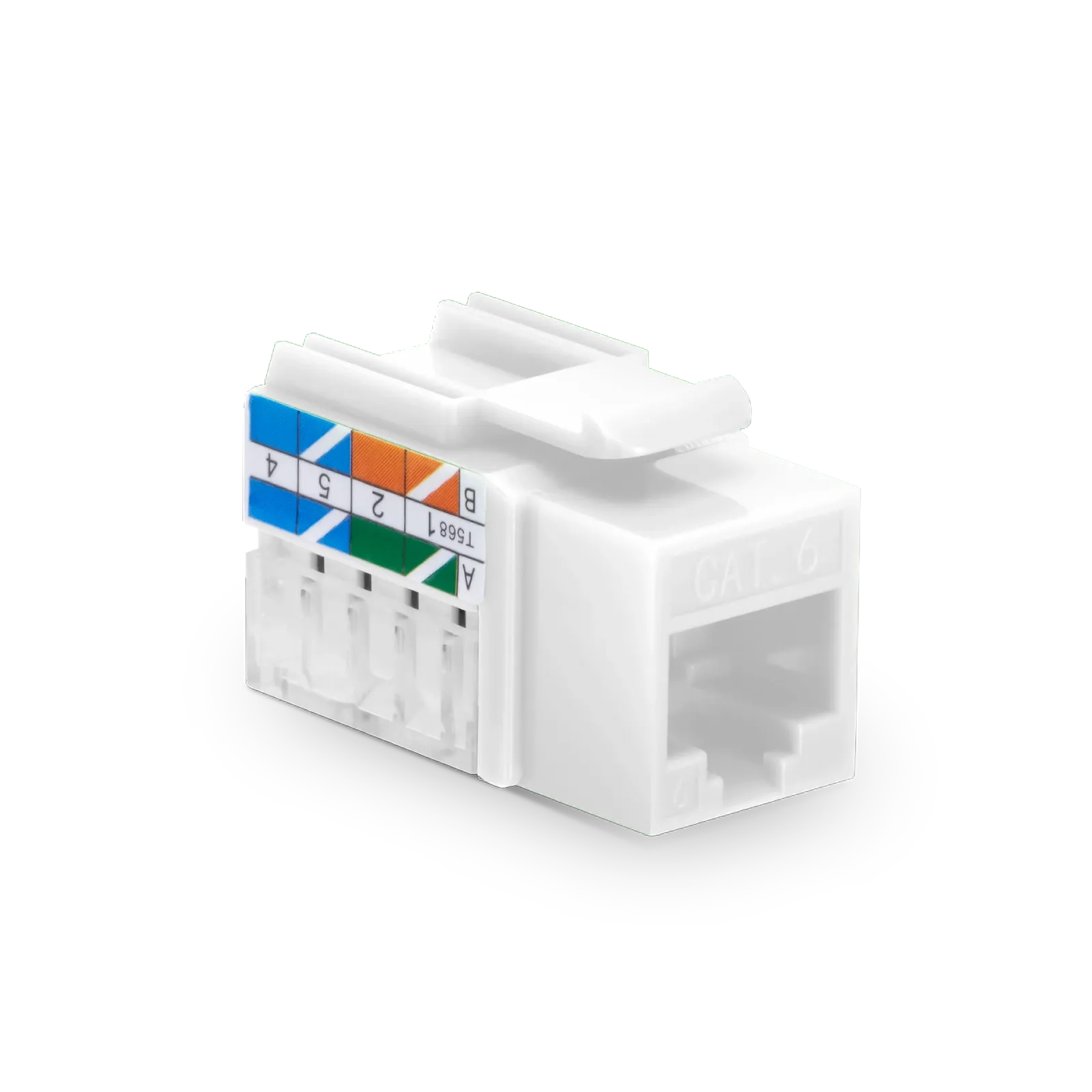 Cat6 RJ45 (8P8C) Unshielded Punch Down Keystone Jack Module, White