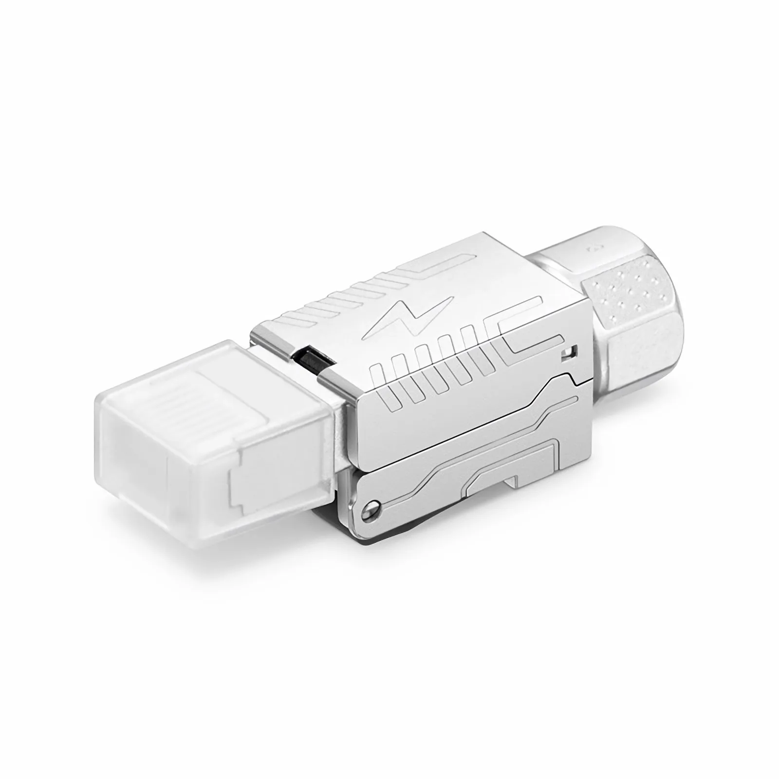 Cat7 RJ45 Tool-Free Modular Plugs, Shielded Network Connectors for 22~24AWG Twisted Pair Solid or Stranded Cable (10/Pack)