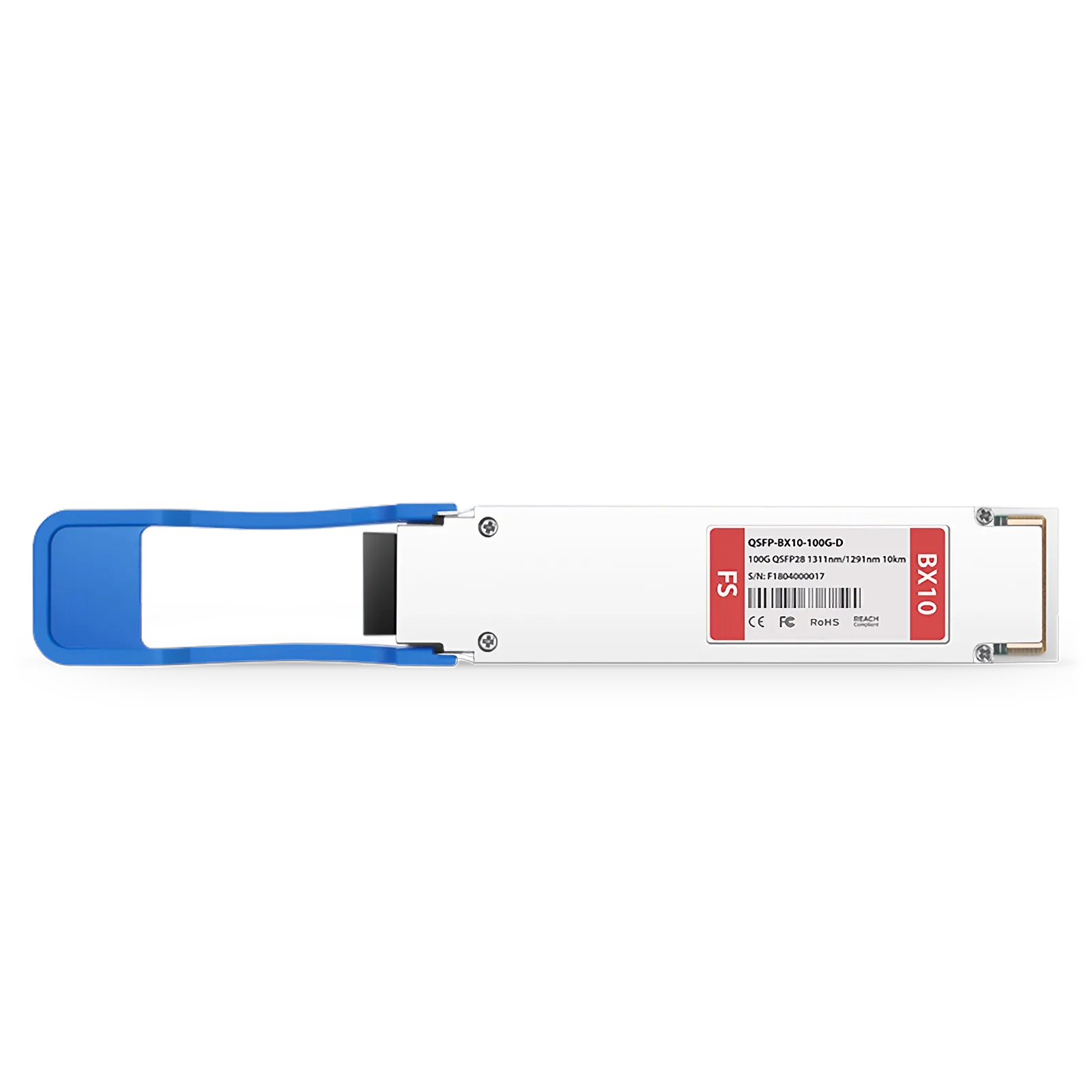 Customized QSFP28 100GBASE-BX-D BiDi 4 x 25G NRZ 1311nm-TX/1291nm-RX 10km Simplex LC/UPC SMF Transceiver Module