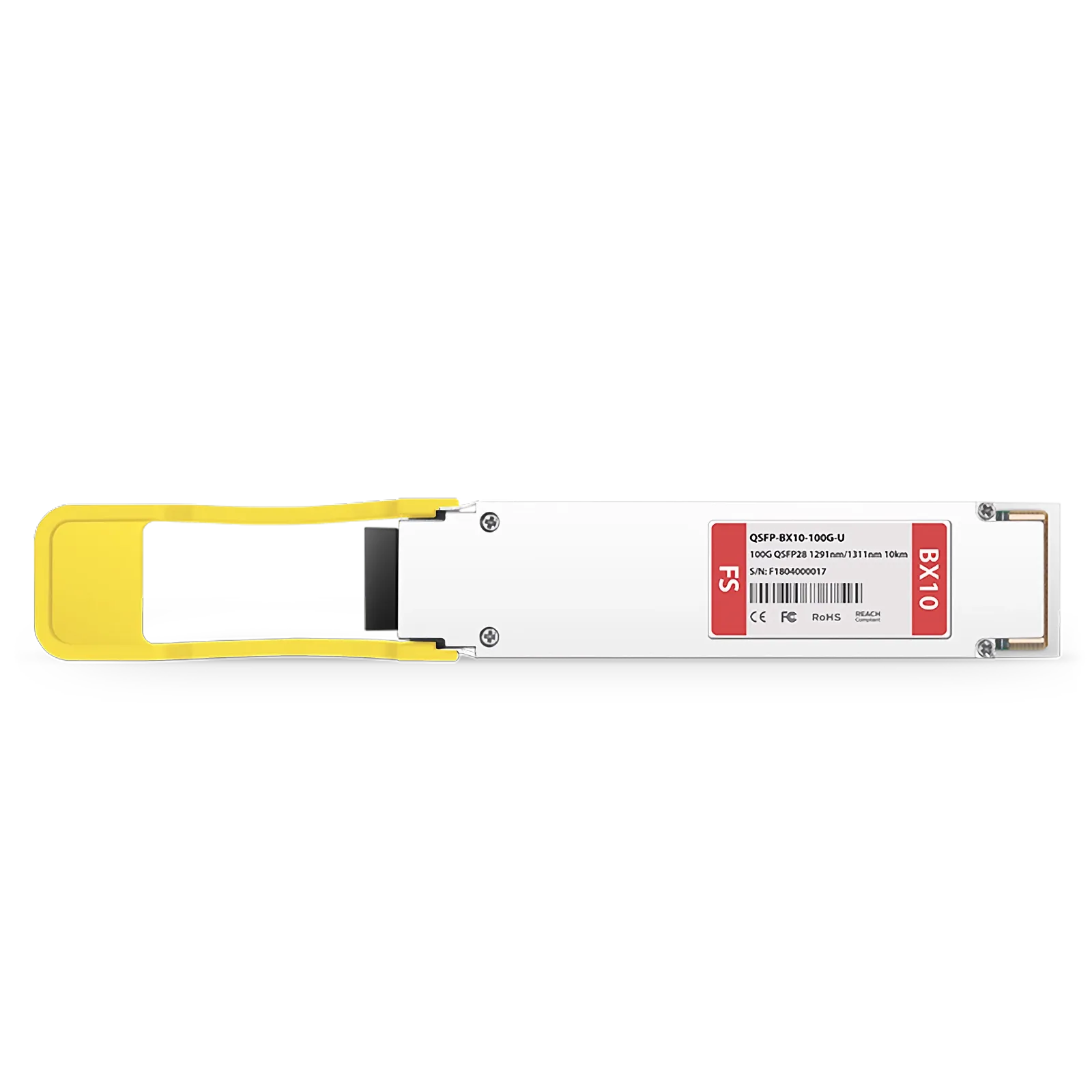 Customized QSFP28 100GBASE-BX-U BiDi 4 x 25G NRZ 1291nm-TX/1311nm-RX 10km Simplex LC/UPC SMF Transceiver Module