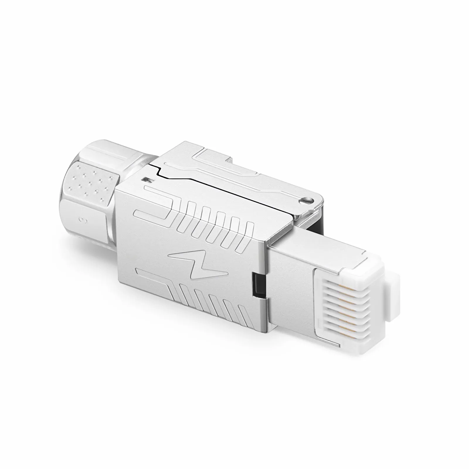 Cat8 RJ45 モジュラープラグ(ツールフリー)シールド付きネットワーク