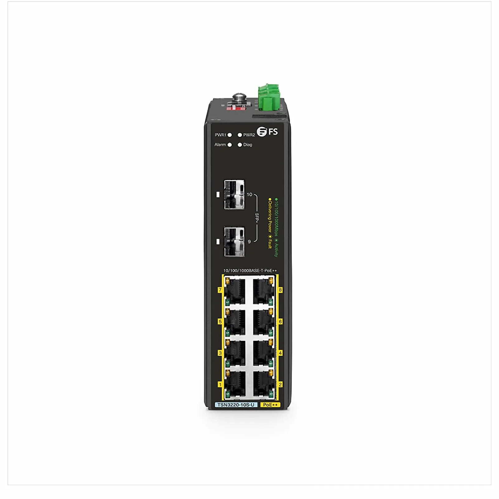 産業用 TSN3220-10S-U、8ポート ギガビット イーサネットL2マネージド
