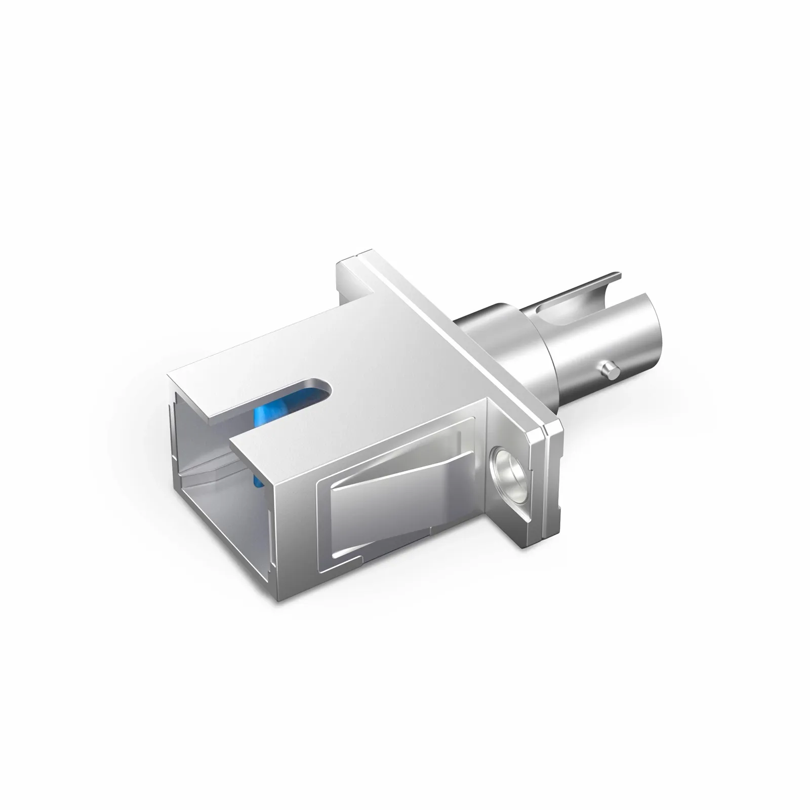 ST/UPC Female to SC/UPC Female Hybrid Simplex Single Mode/Multimode Metal Fiber Optic Adapter/Coupler with Flange