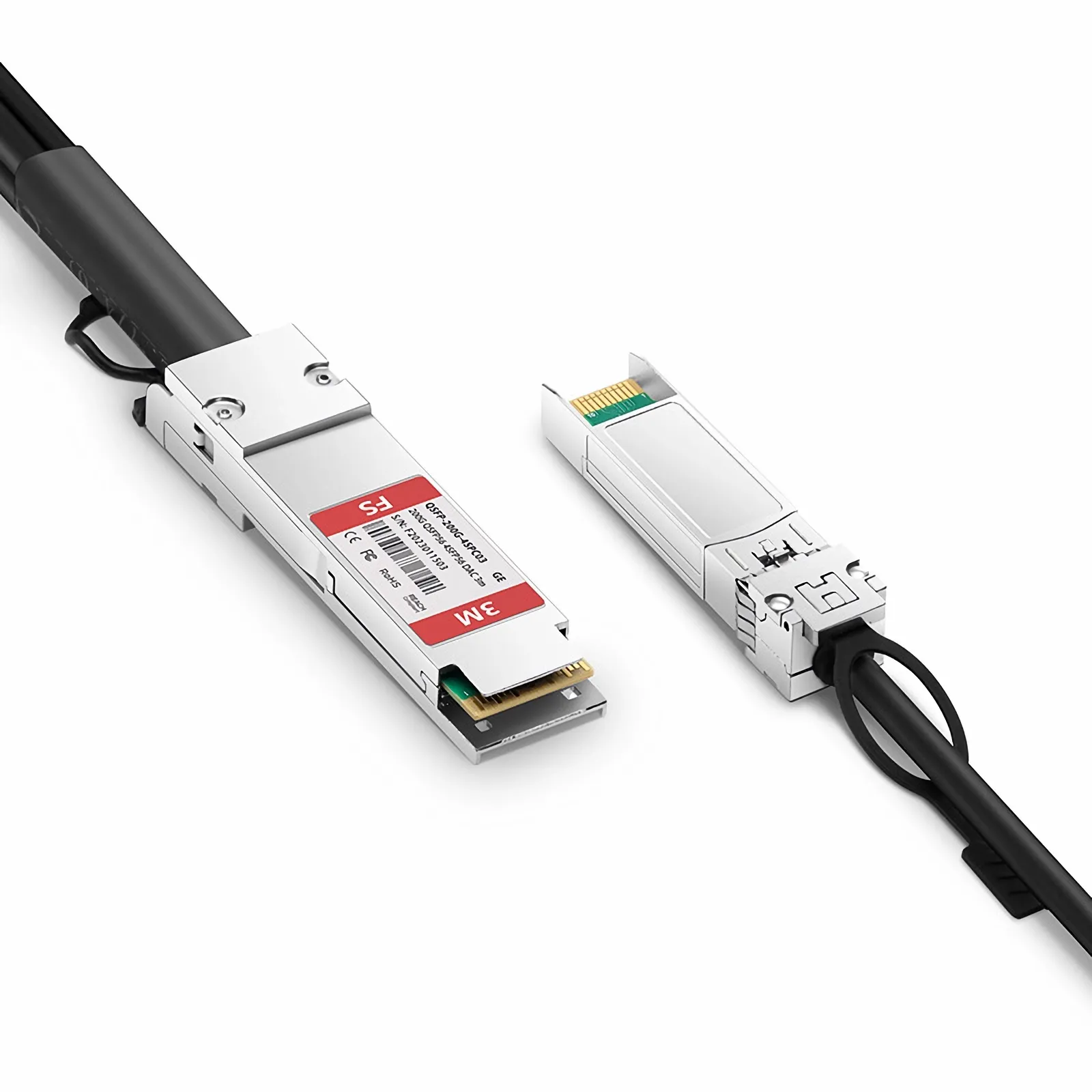 Customized 200G QSFP56 to 4 x 50G SFP56 Passive Copper Breakout Cable