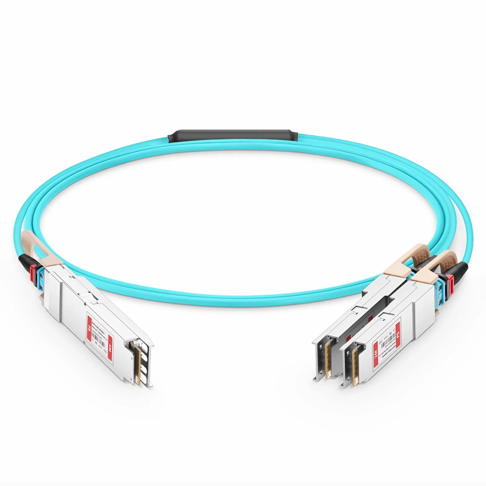 Customized 400G OSFP IHS/Finned Top to 2 x 200G QSFP56 Active Optical Breakout Cable