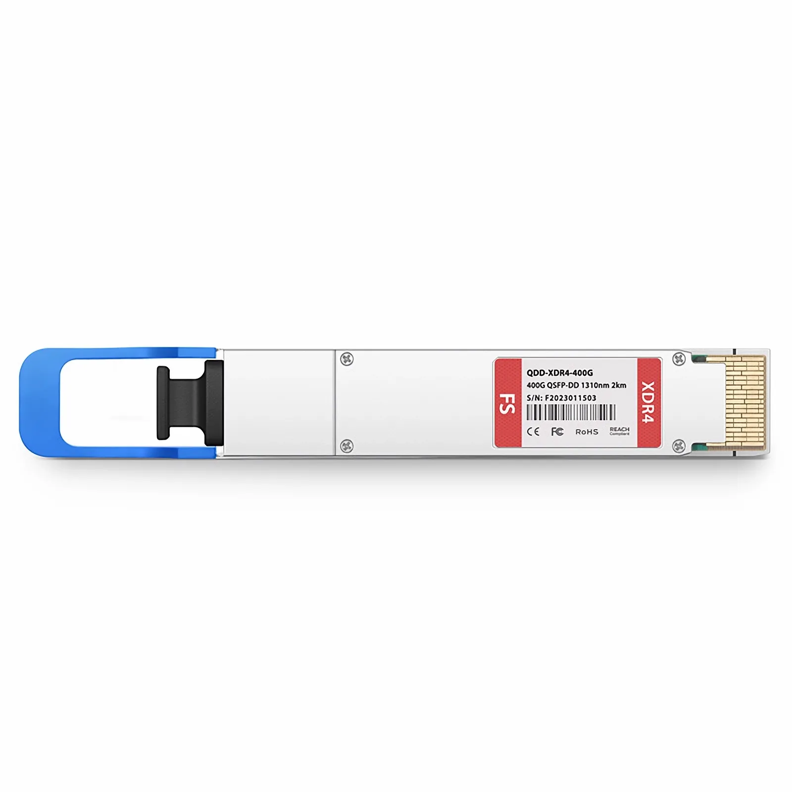 Customized 400GBASE-XDR4 QSFP-DD 8 x 50G PAM4 1310nm 2km MPO-12/APC SMF Transceiver Module