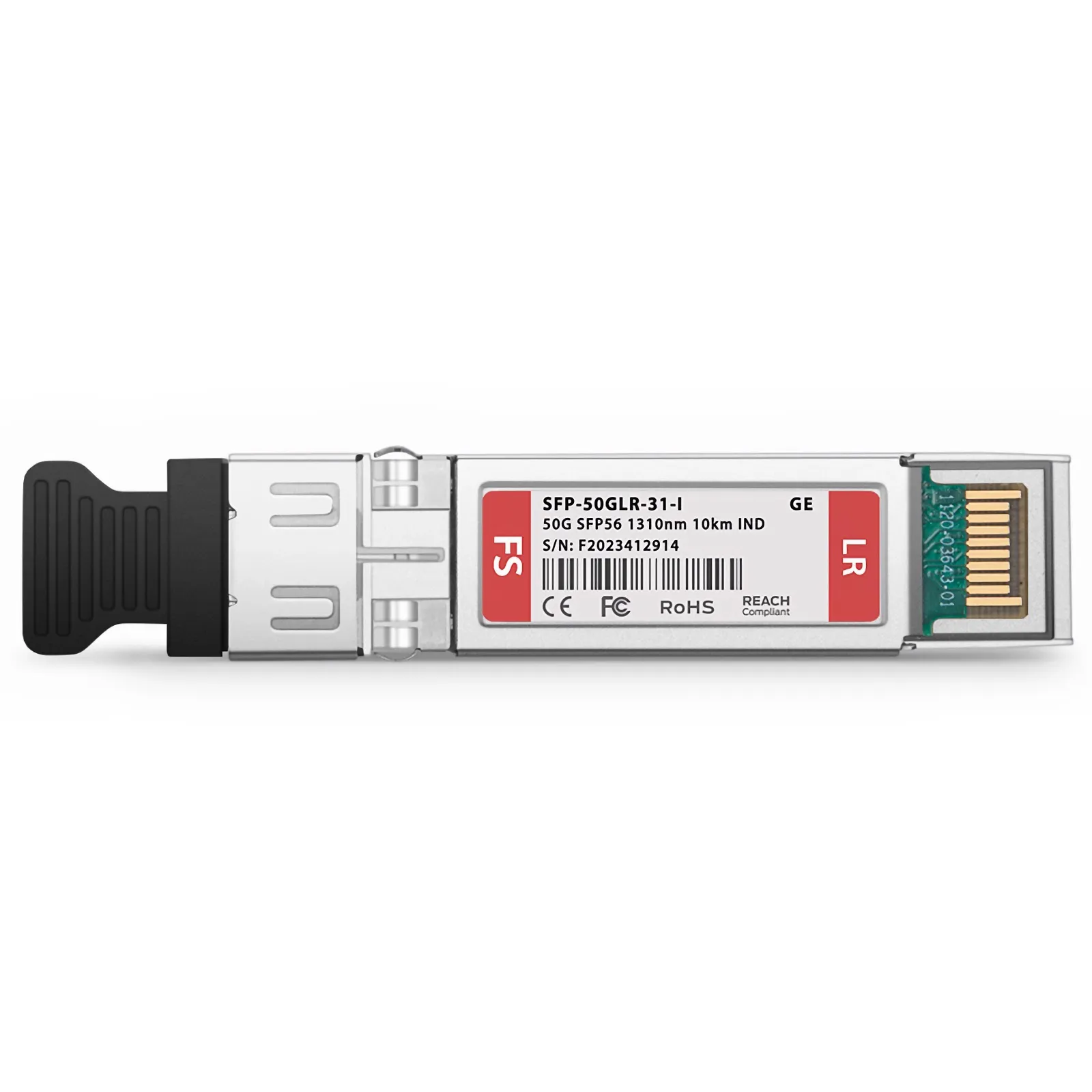 Generic Compatible SFP56 50GBASE-LR 1310nm 10km Duplex LC/UPC SMF Transceiver Module for 5G Wireless (Industrial)