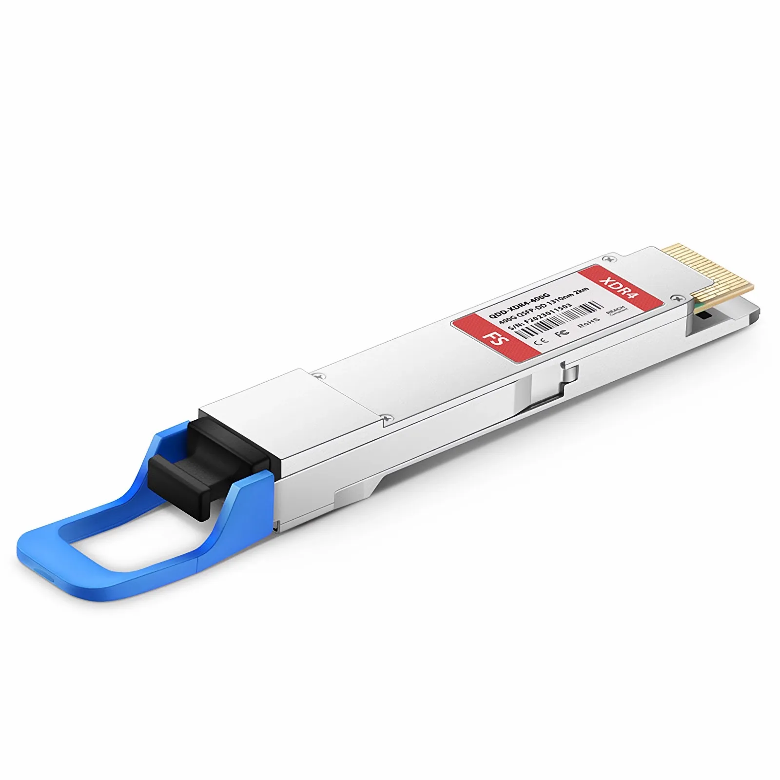 Customized 400GBASE-XDR4 QSFP-DD 8 x 50G PAM4 1310nm 2km MPO-12/APC SMF Transceiver Module
