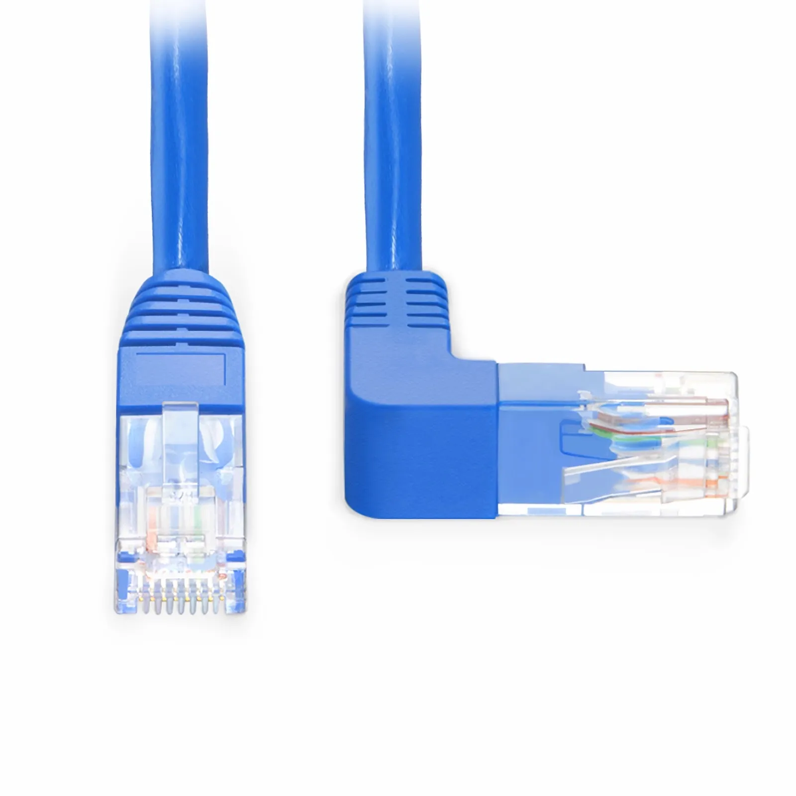 25ft(7.6m) 90度 Cat6 26AWG ツメ折れ防止 シールドなし(U/UTP) PVC CM