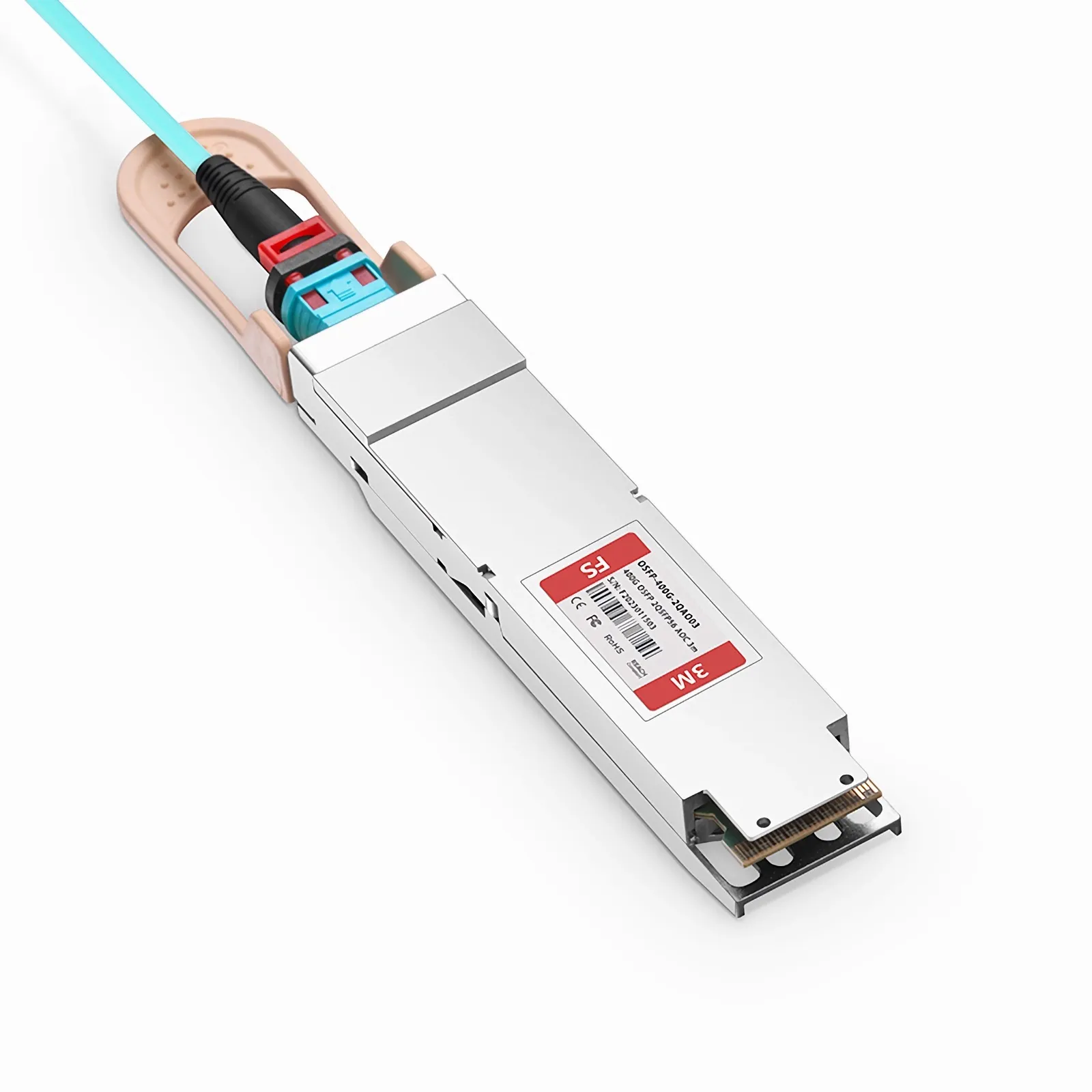 Customized 400G OSFP IHS/Finned Top to 2 x 200G QSFP56 Active Optical Breakout Cable