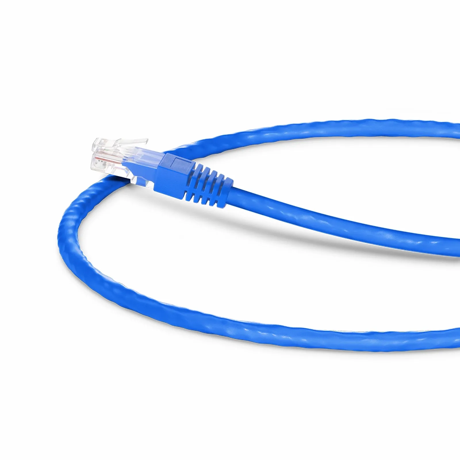 1ft (0.3m) 90 Degree Cat6 26AWG Snagless Unshielded (U/UTP) PVC CM Ethernet Network Patch Cable, RJ45 Right Angle UP Male to RJ45 Male, Blue