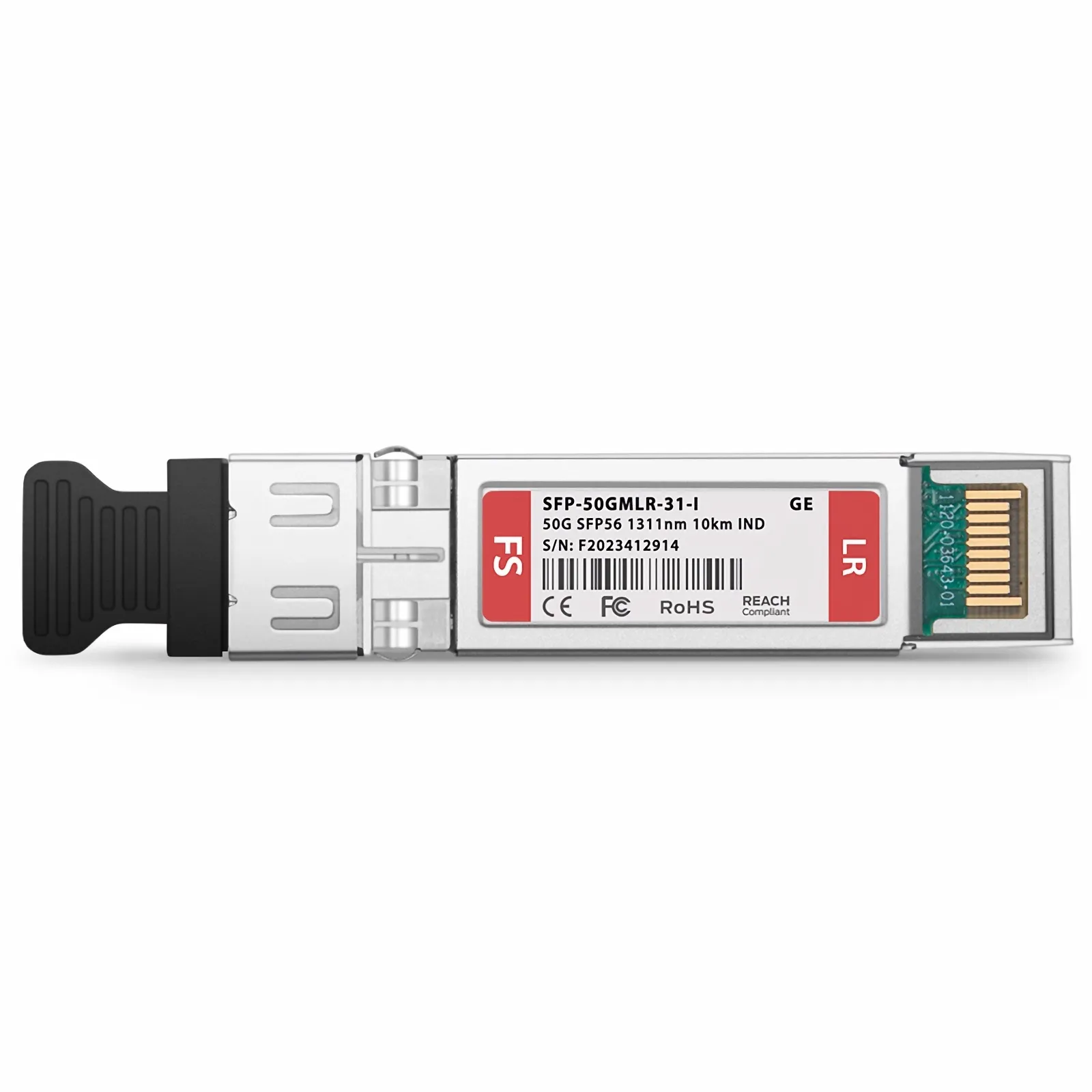 Generic Compatible SFP56 10/25/50GBASE-LR 1311nm 10km Duplex LC/UPC SMF Transceiver Module for 5G Wireless (Industrial)