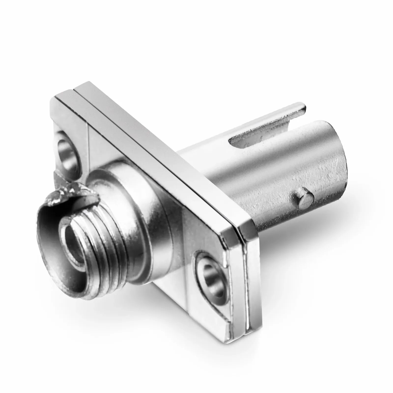 FC/UPC Female to ST/UPC Female Hybrid Simplex Single Mode/Multimode Metal Fiber Optic Adapter/Coupler with Flange
