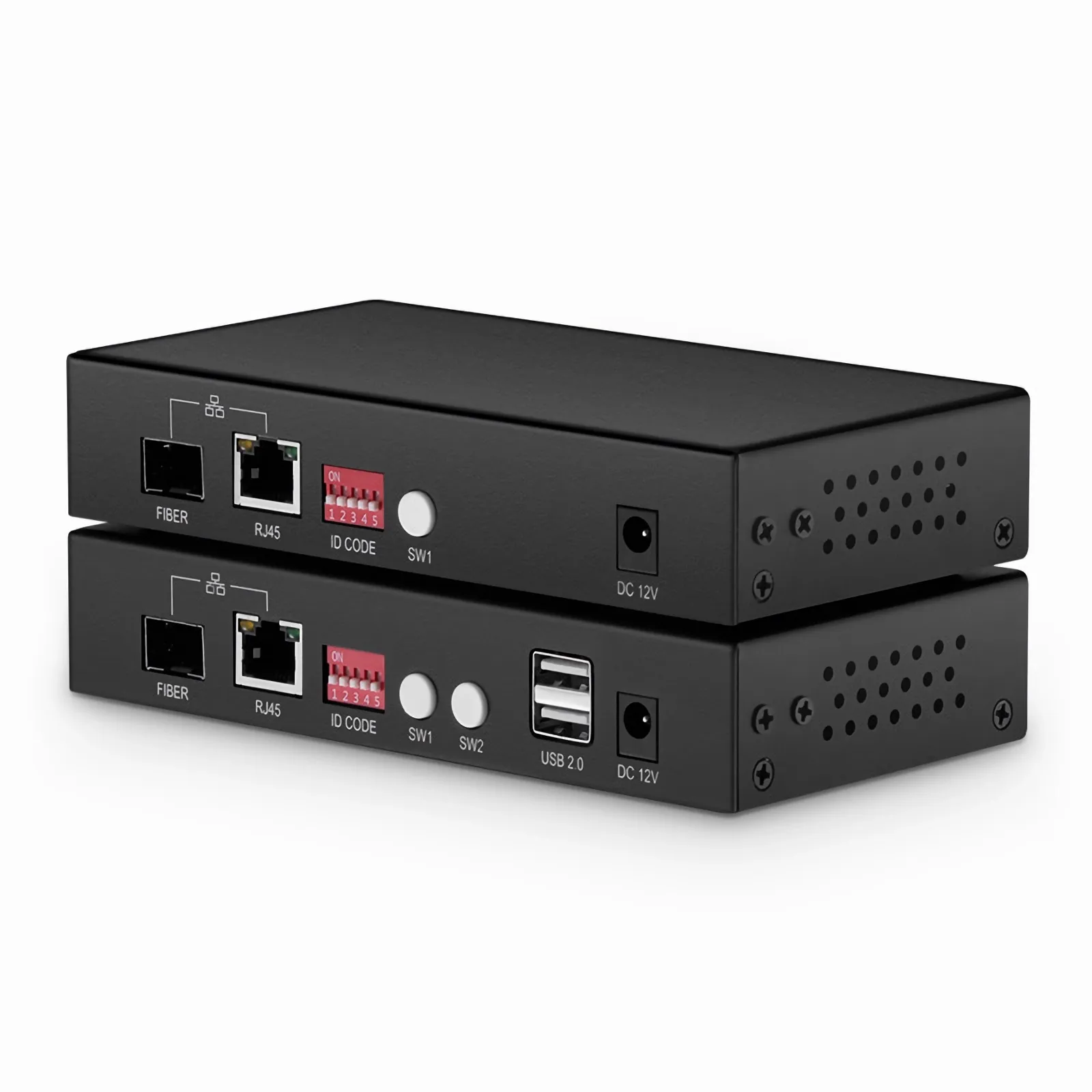 4K HDMI USB2.0 KVM Extender Set with Audio and HDCP over Single Mode Fiber for 10km, Multimode Fiber for 300m, and Cat5e/6/6a/7 Cable for 150m, 3840x 2160@30Hz