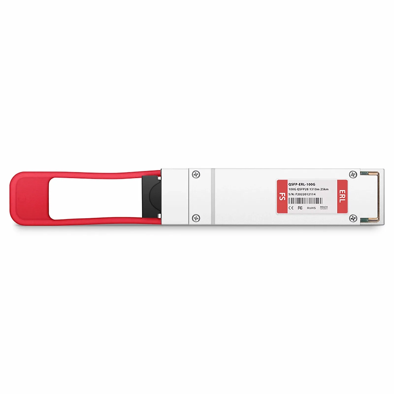 Customized 100GBASE-ERL QSFP28 Single Lambda 4 x 25G NRZ 1310nm 25km Duplex LC/UPC SMF Transceiver Module