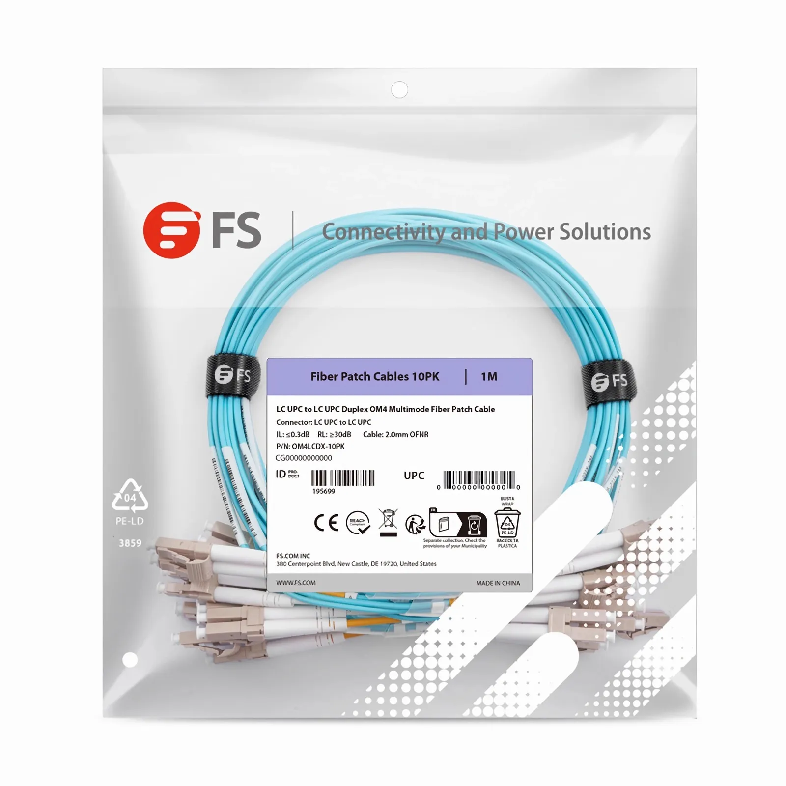 FCD - 30M OM4 LC LC Fiber Optic Cable | Plenum 100Gb