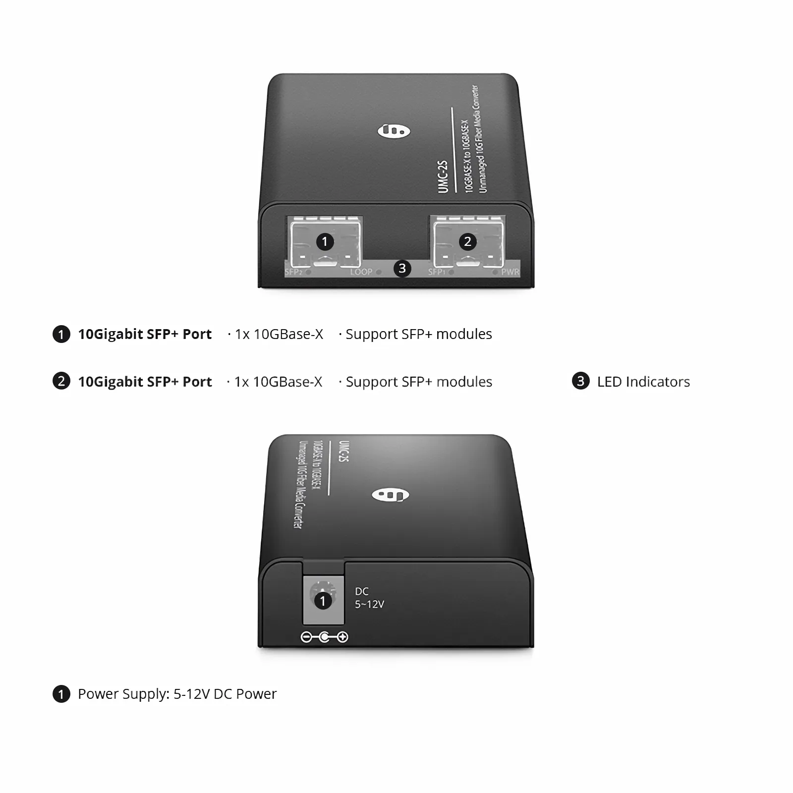 対応：1x 10GBase-X to 1x 10GBase-X SFP+ 10ギガビットファイバー