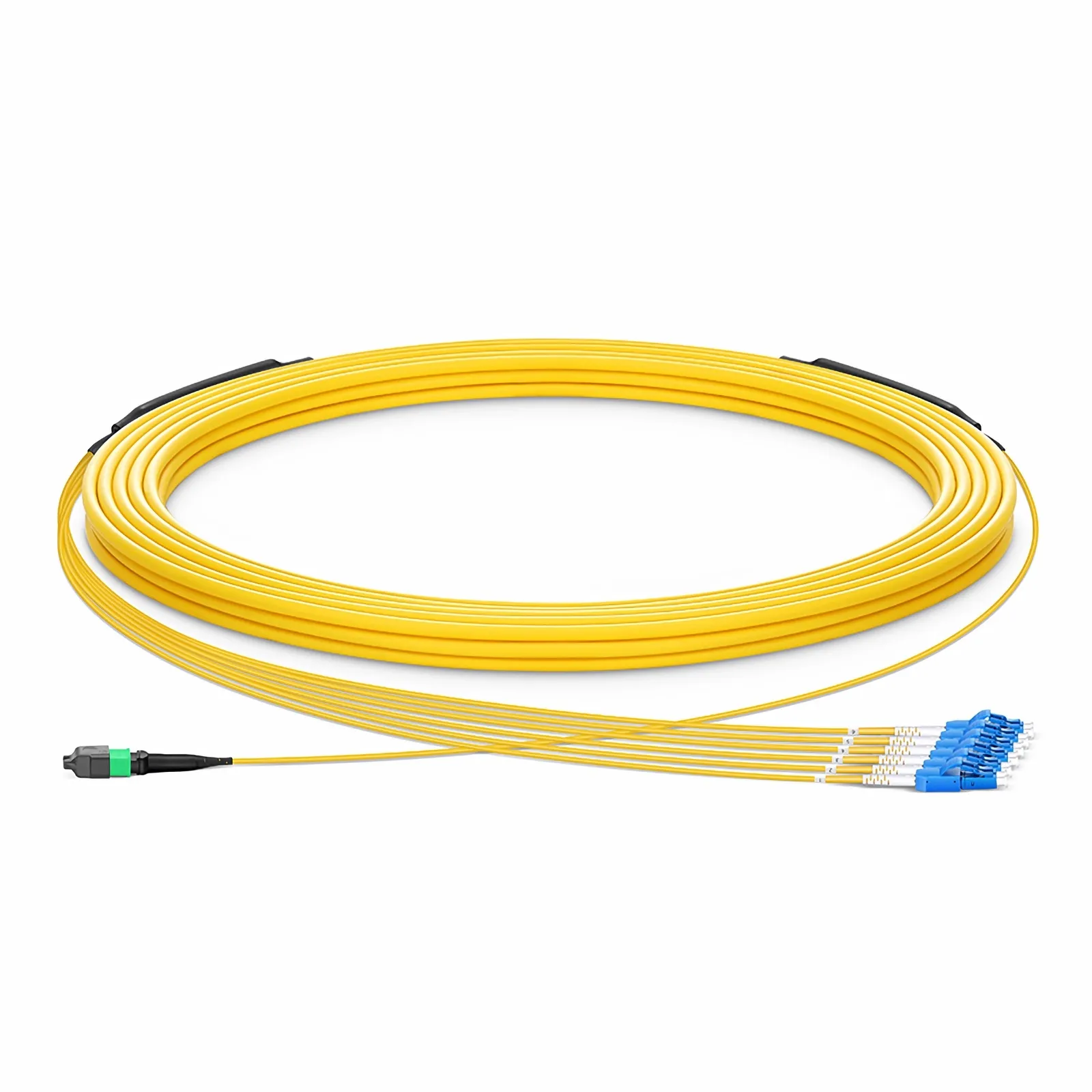 30m (98ft) MTP® Hybrid Trunk Cable, MTP®-12 APC (Female) to 6 LC