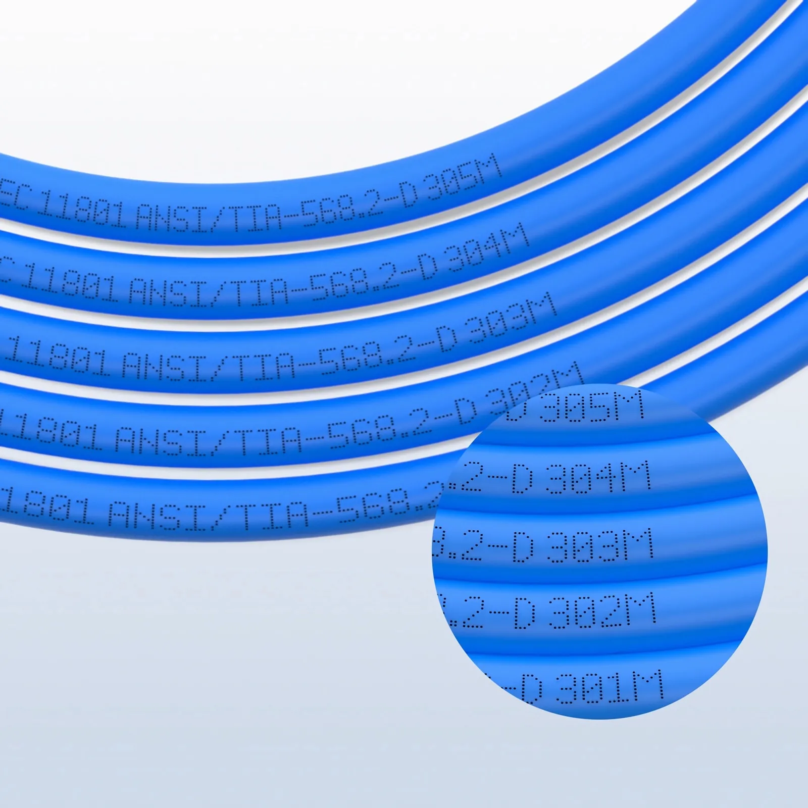 Cat5e Ethernet Bulk Cable, 1000ft (305m), 24AWG Solid Pure Bare Copper Wire, 350MHz, Unshielded (UTP), PVC CMR, with Reel (Blue)