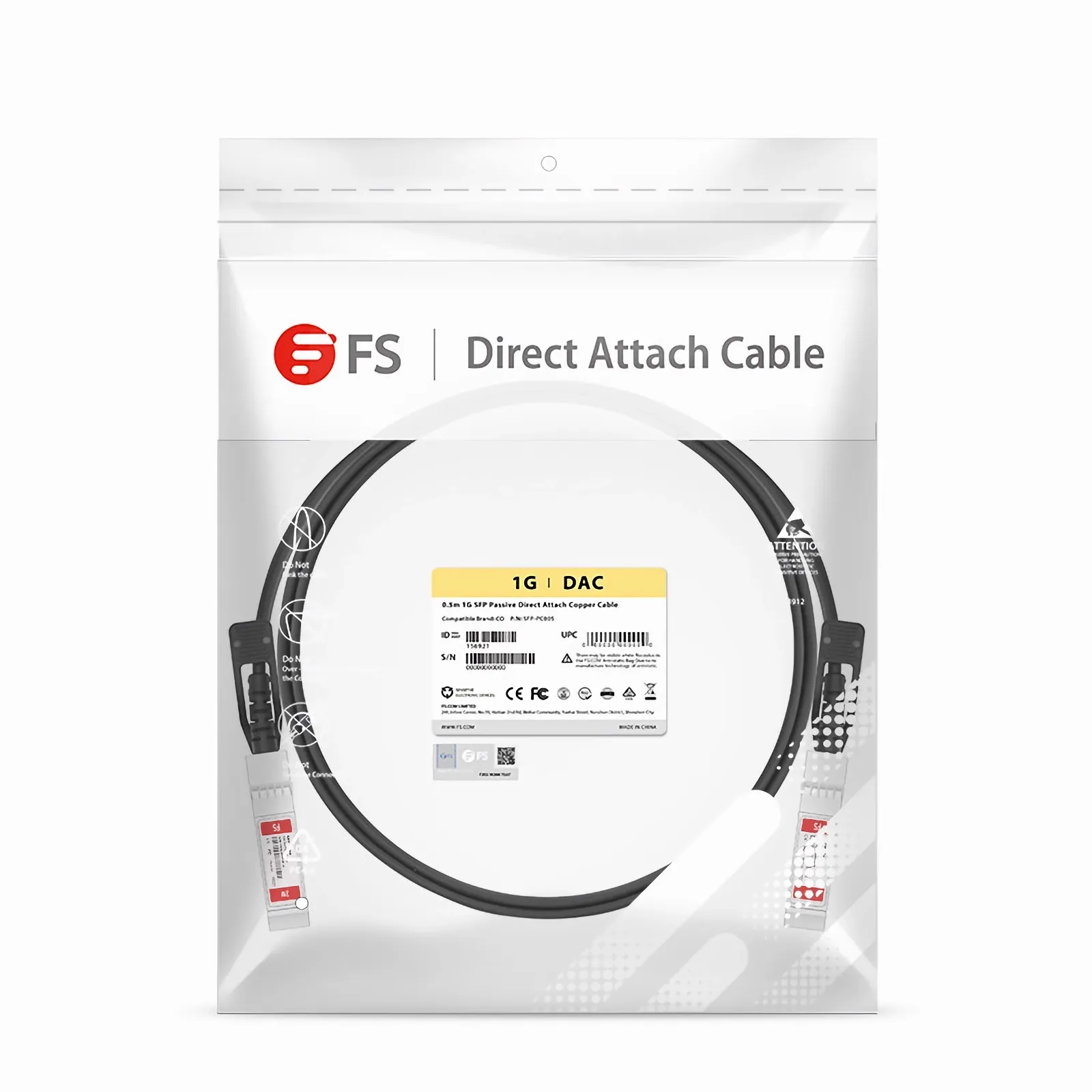 2m (7ft) Cisco Compatible 1G SFP Passive Copper Twinax Cable - FS.com
