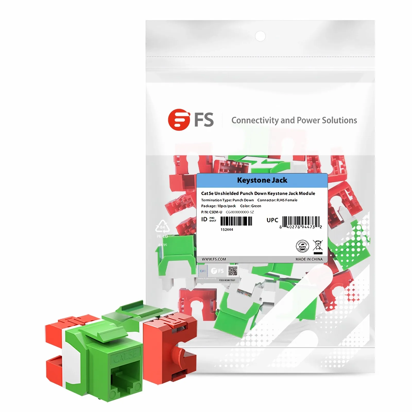 Cat5e RJ45 (8P8C) Unshielded Punch Down Keystone Jack Module