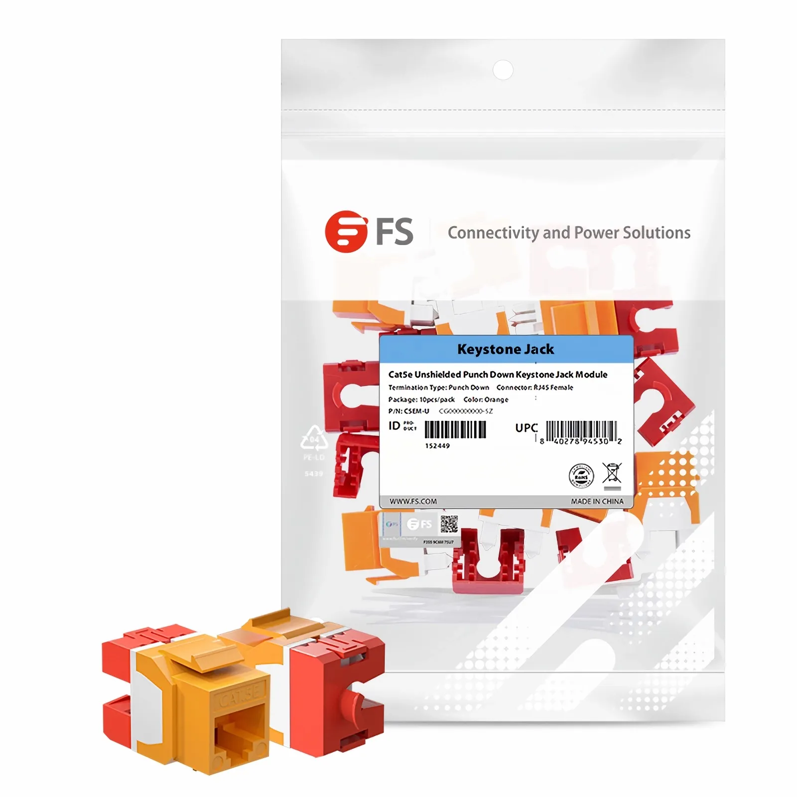 ppskページ Cat5e RJ45 (8P8C) Unshielded Punch Down Keystone Jack Module