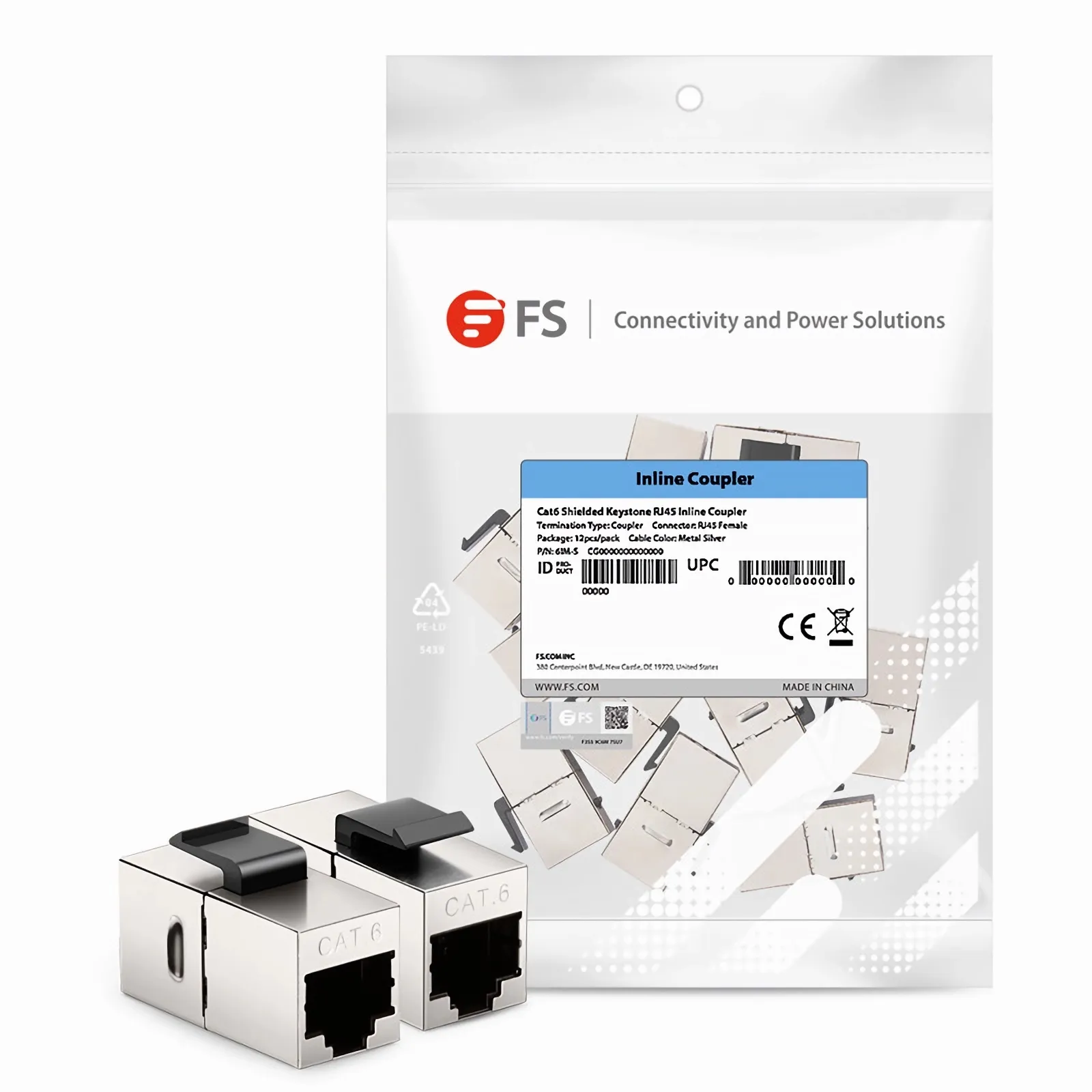 ️シルバー【RJ45 Cat6 シールド付き カプラー⠀】25個セット iwillink Cat6カプラー RJ45 25個 シルバー シールドカプラー