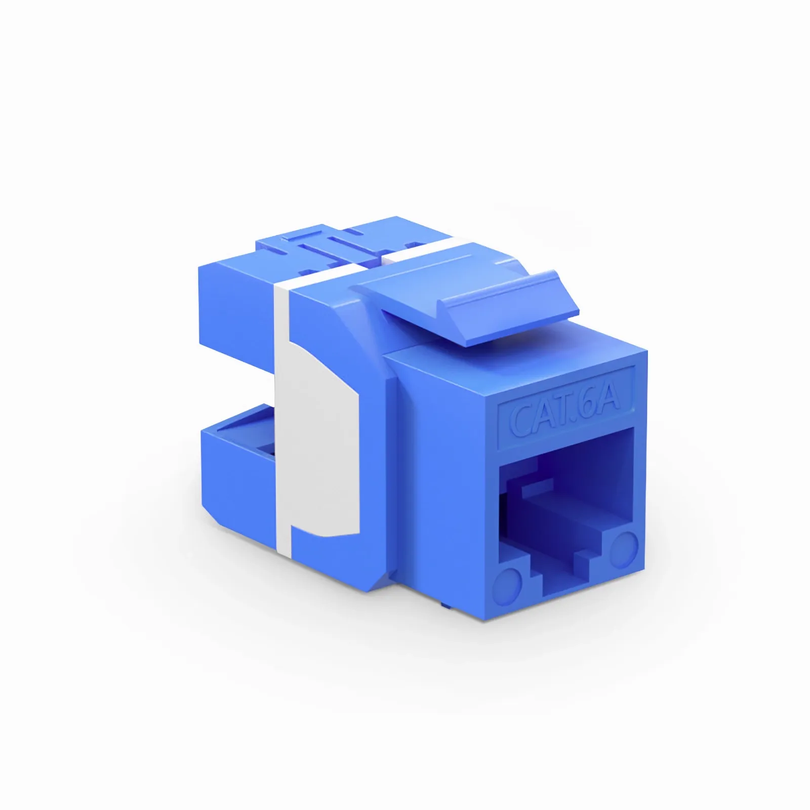 Cat6a RJ45 (8P8C) Unshielded Punch Down Keystone Jack Module, Blue (10 pcs/Pack)