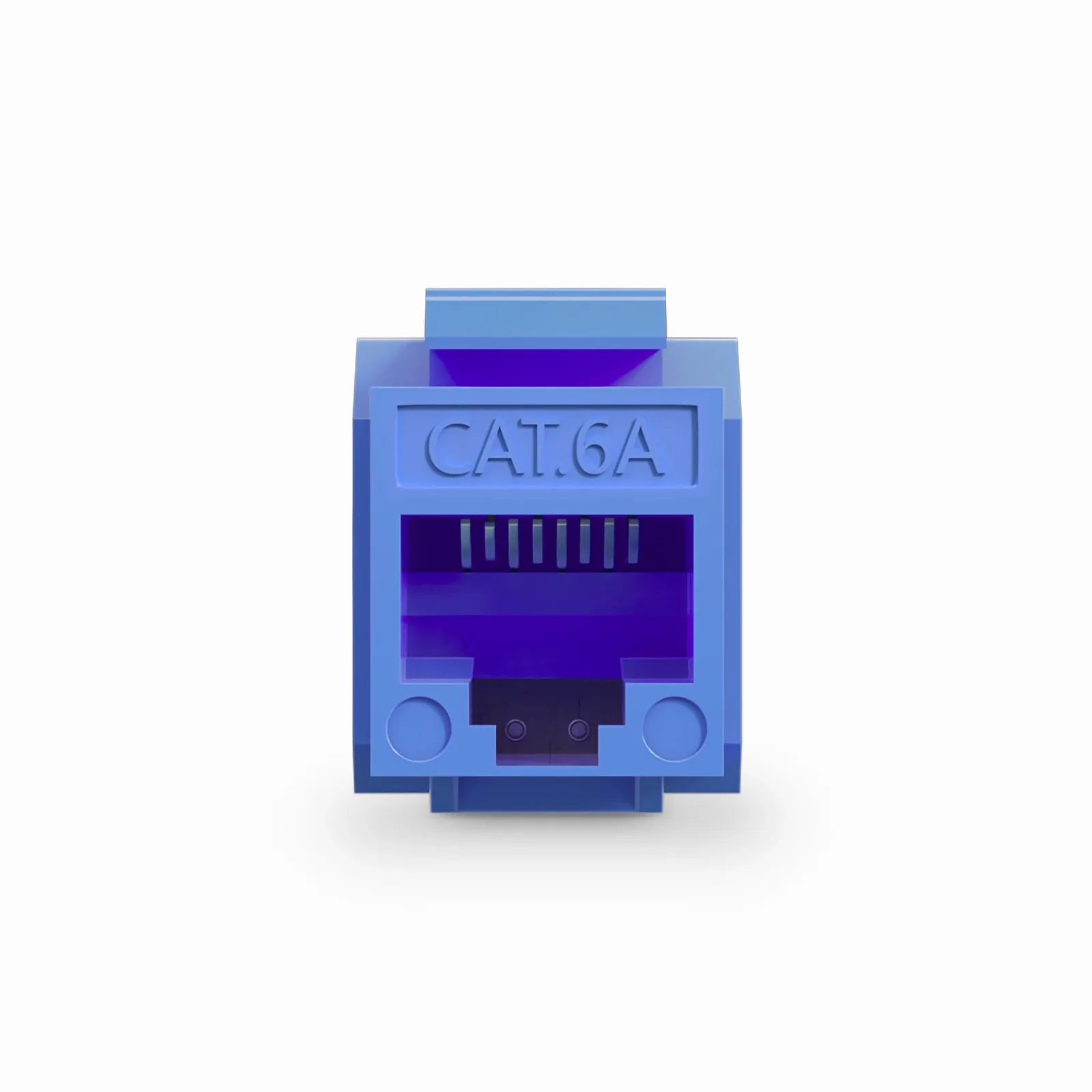 yuk Cat6a RJ45 (8P8C) Unshielded Punch Down Keystone Jack Module, Blue