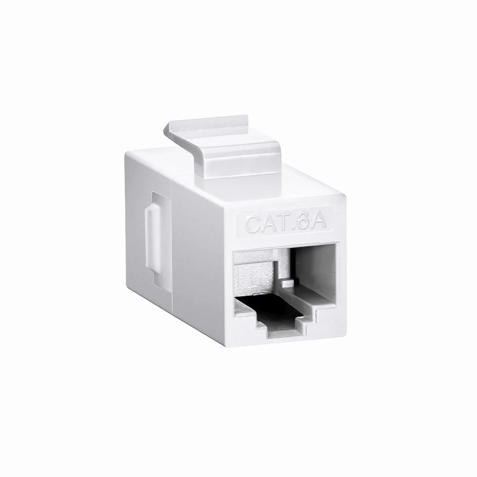 Cat6a Keystone RJ45 Coupler, Unshielded, Female to Female Insert