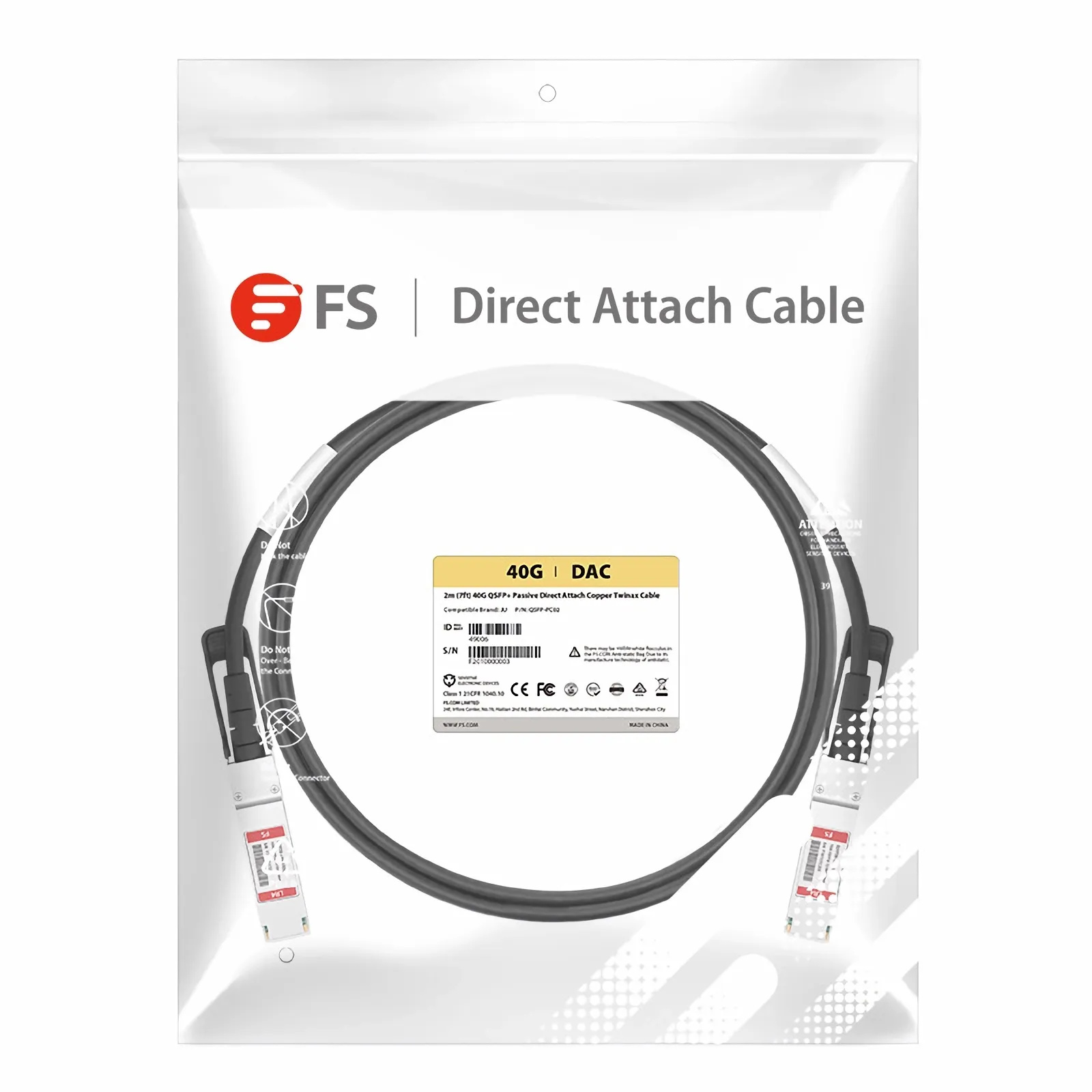Juniper JNP-QSFP-DAC-2M 40G QSFP+ Passive DAC Cable - FS.com