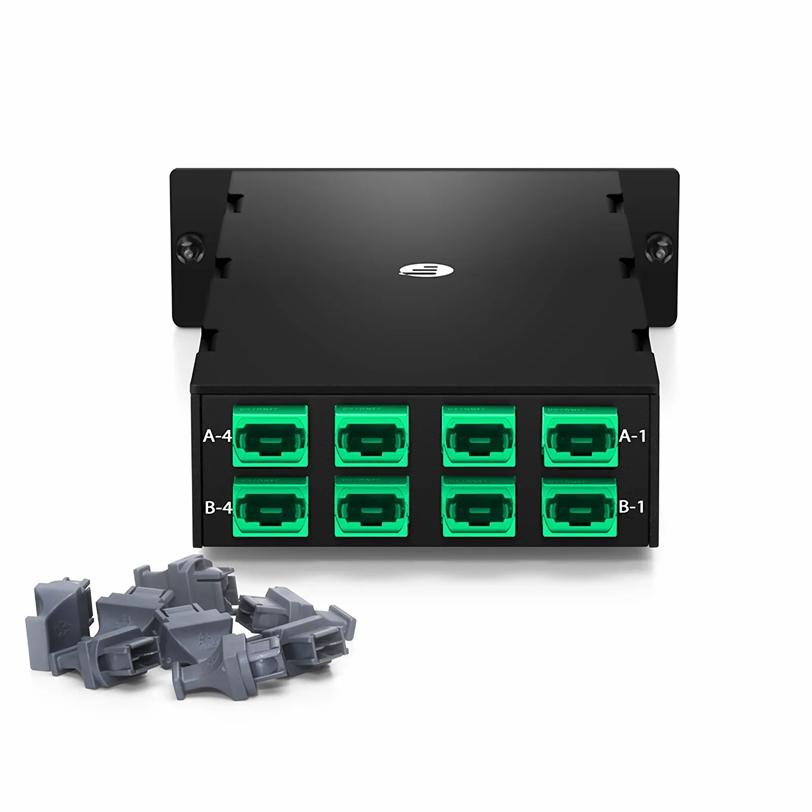 FHD&reg; 8 x MTP&reg;-8 Mesh Cassette, 64 Fibers OS2 Single Mode, Universal, 8 x 8F MTP&reg; to 8 x 8F MTP&reg; (Green), 0.35dB Max.