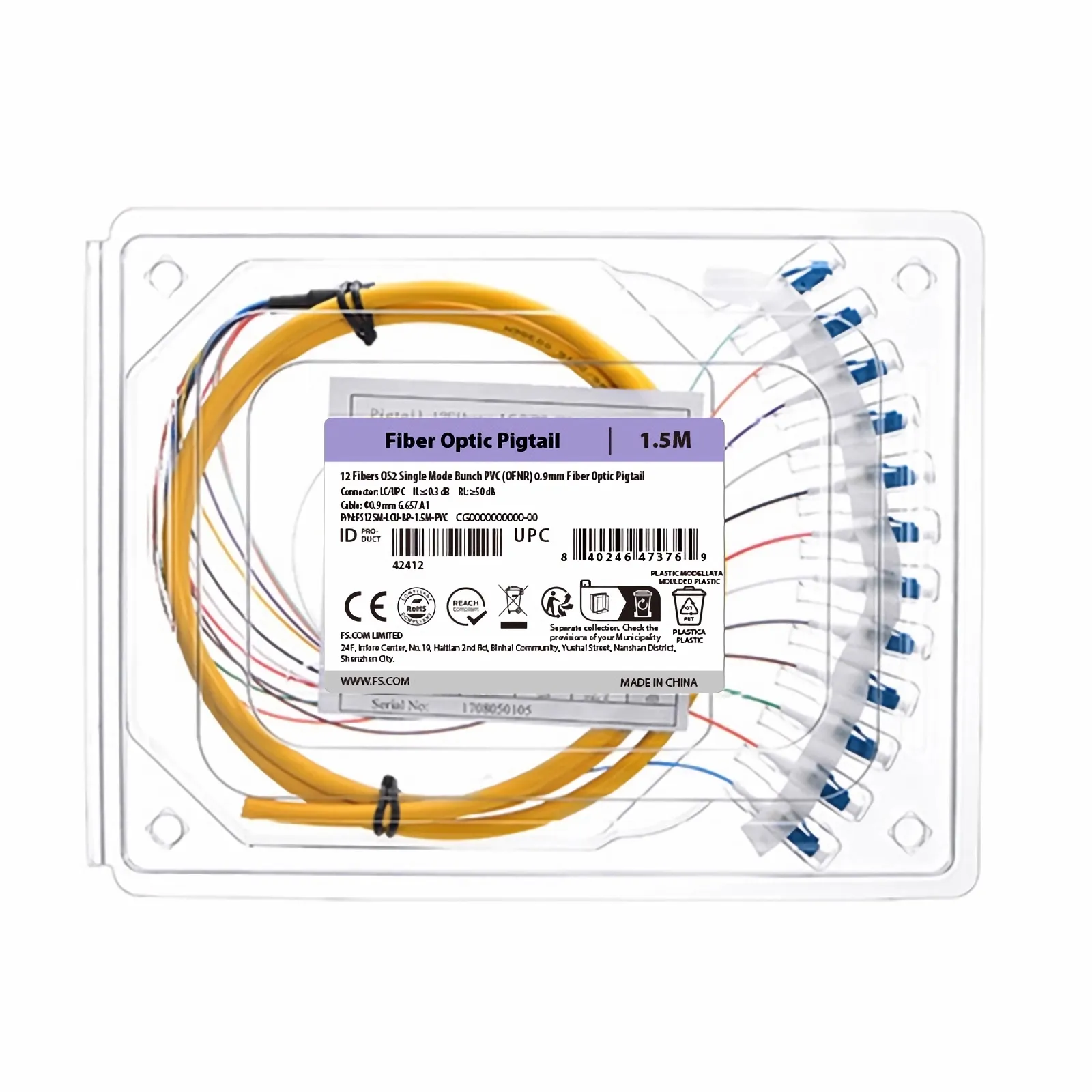 光ファイバケーブルSt / APC to ST / APCシングルモードデュプレックス