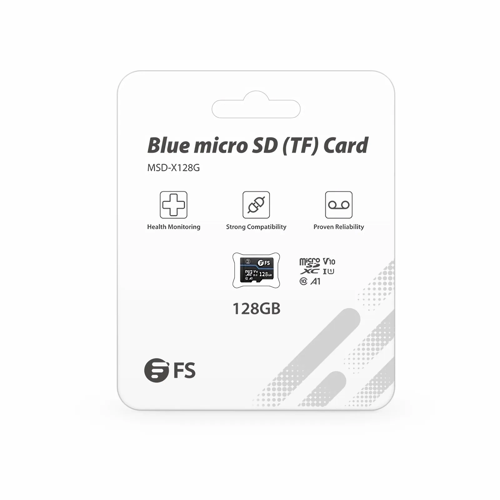 MSD-X128G, Blue micro SD (TF) Card 128GB