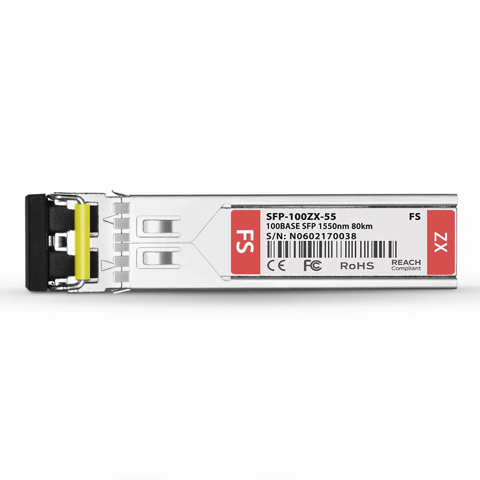 100BASE-ZX SFP (mini-GBIC) 1550nm 80km IND Transceiver - FS.com