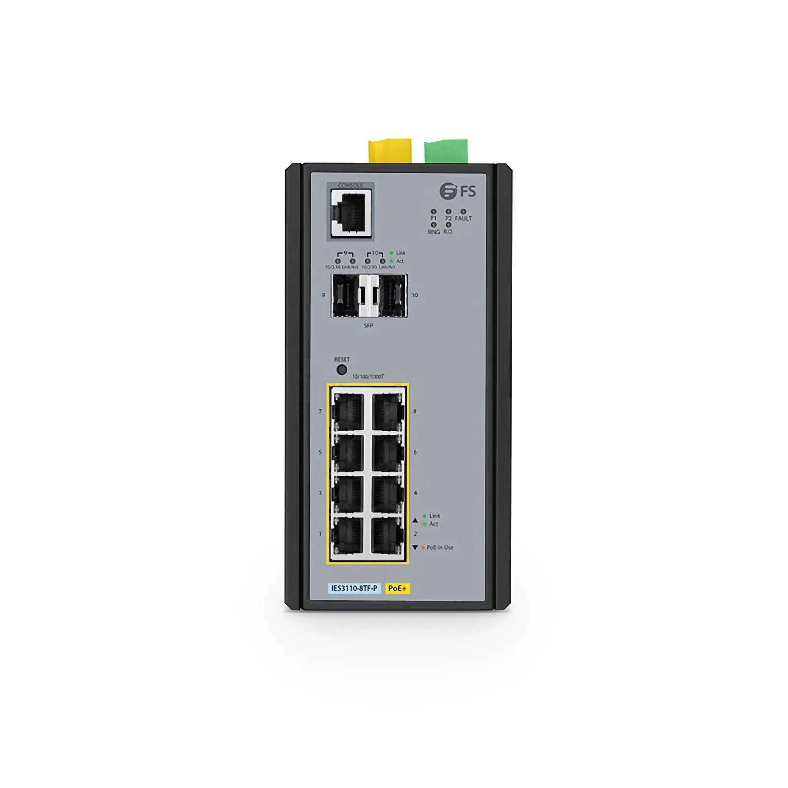 IES3110-8TF-P, 8-Port L2+ Managed Industrial PoE+ Switch - FS.com